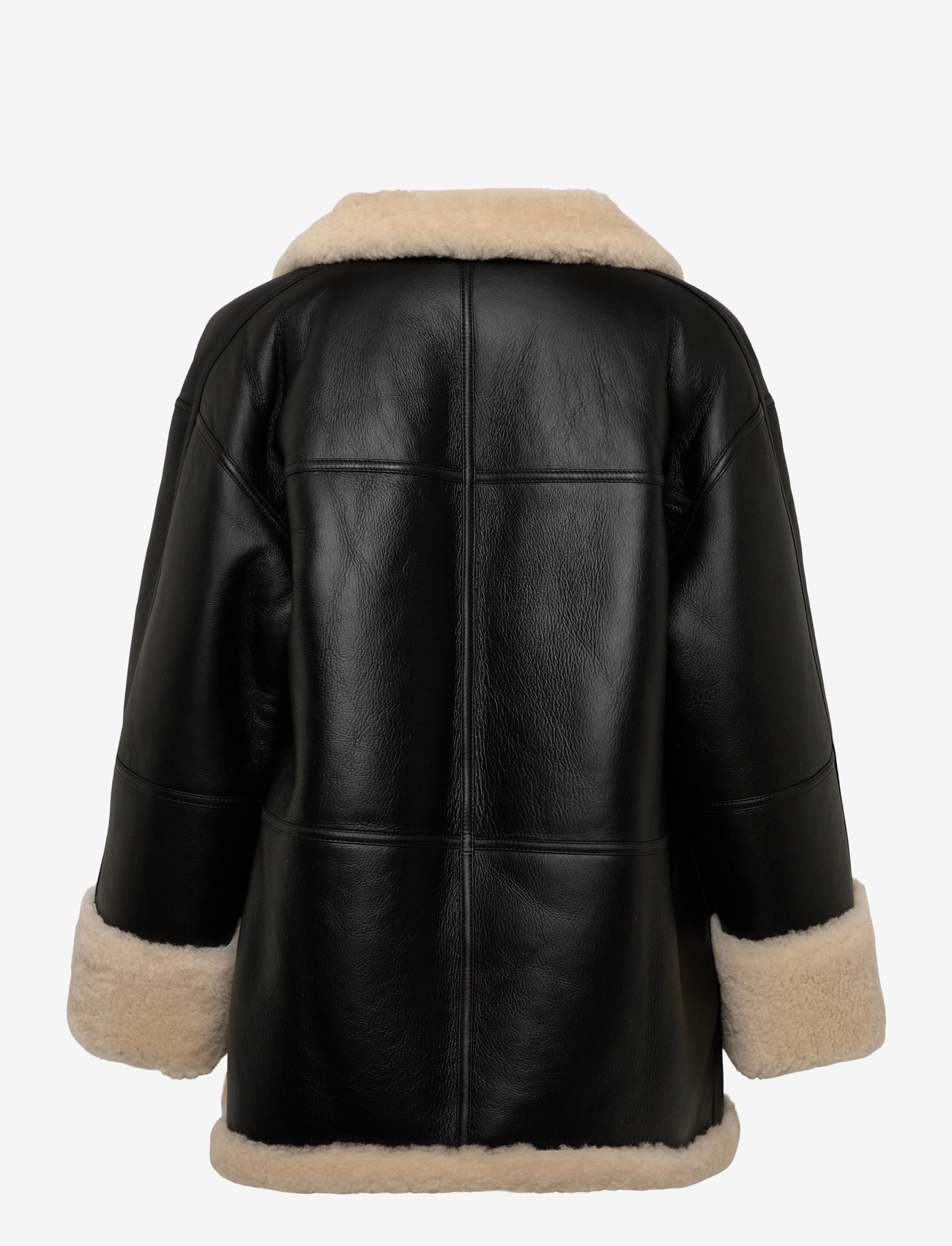 TOTEME - SIGNATURE SHEARLING JACKET - black/off white - 1