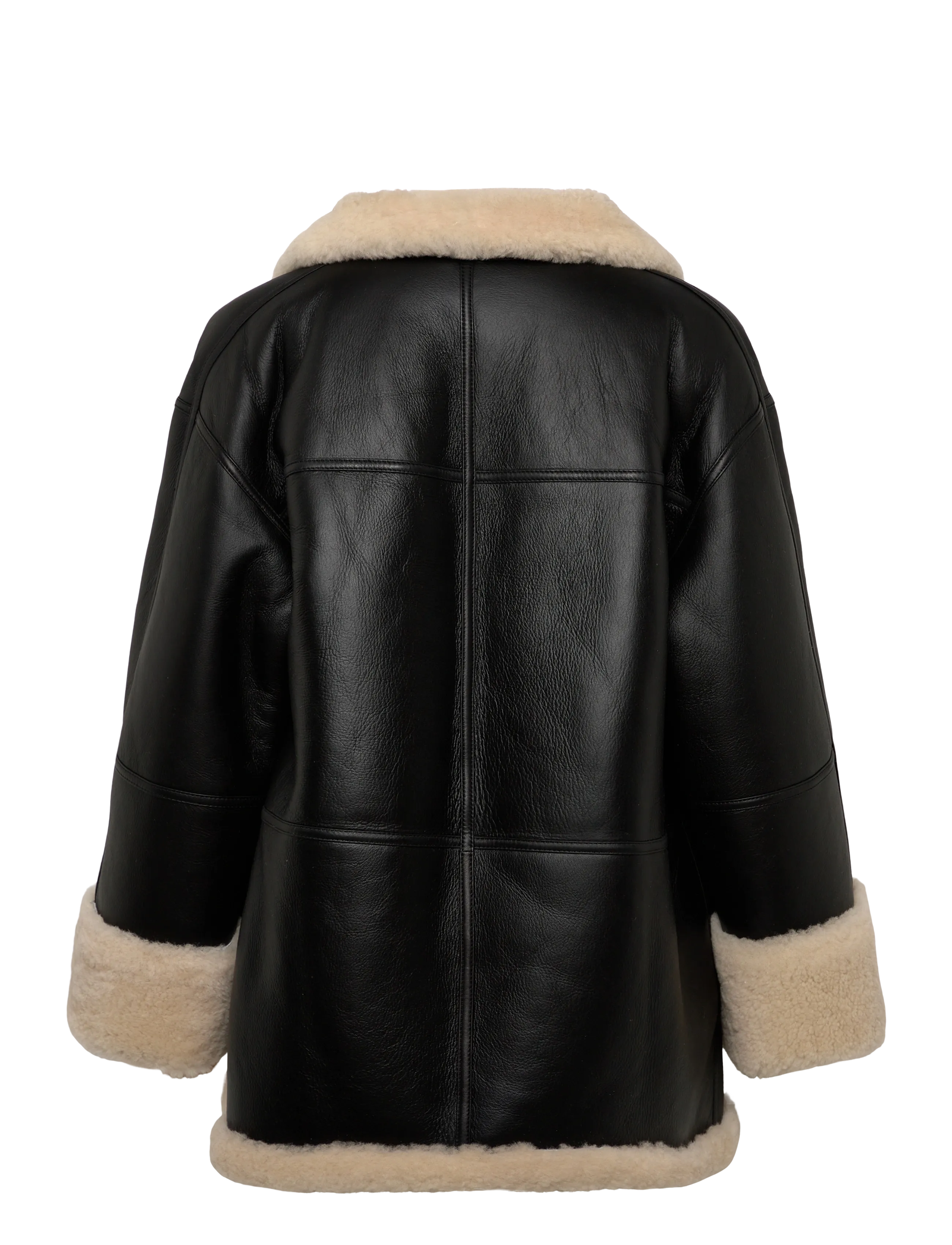 TOTEME - SIGNATURE SHEARLING JACKET - black/off white - 1