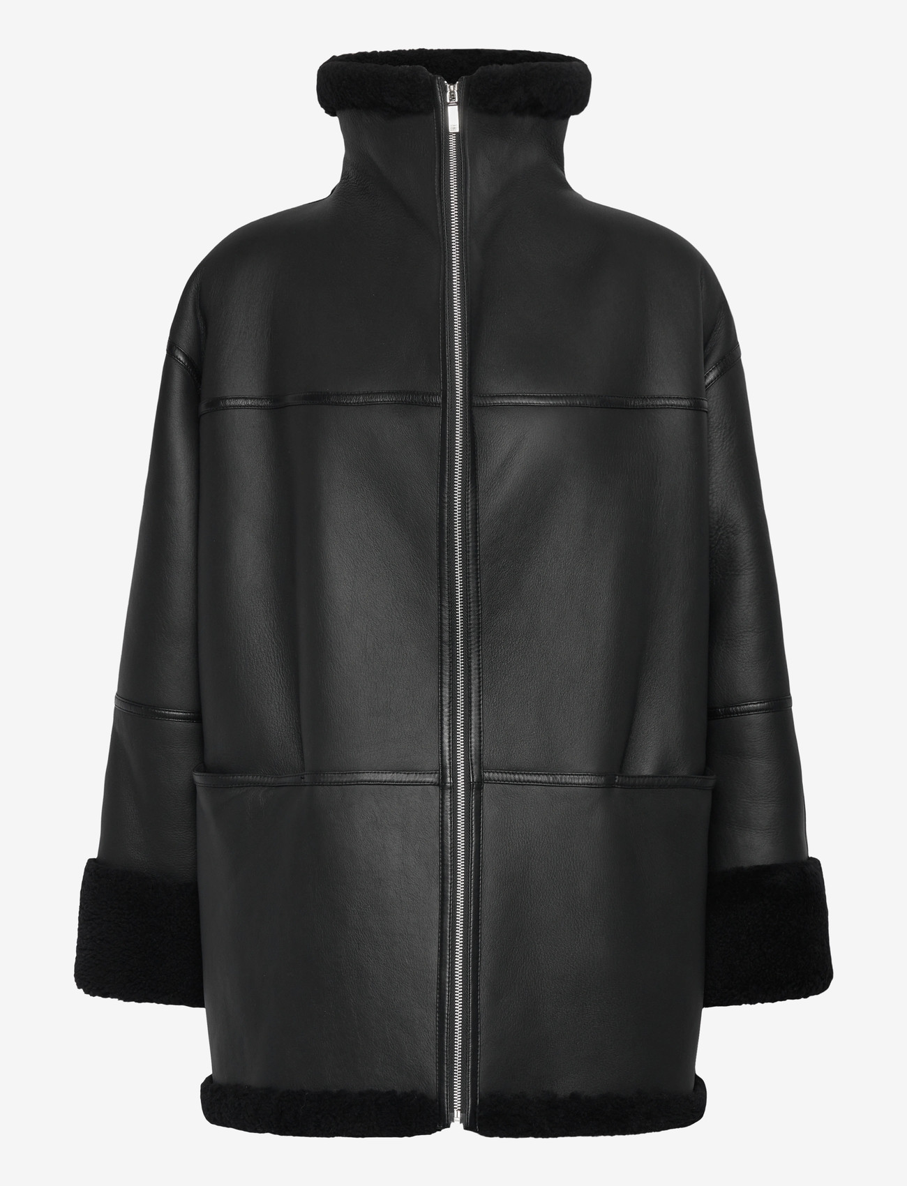 TOTEME - SIGNATURE SHEARLING JACKET - vårjackor - black - 0