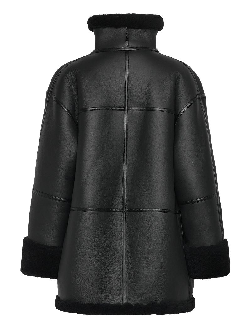 TOTEME - SIGNATURE SHEARLING JACKET - vårjackor - black - 1