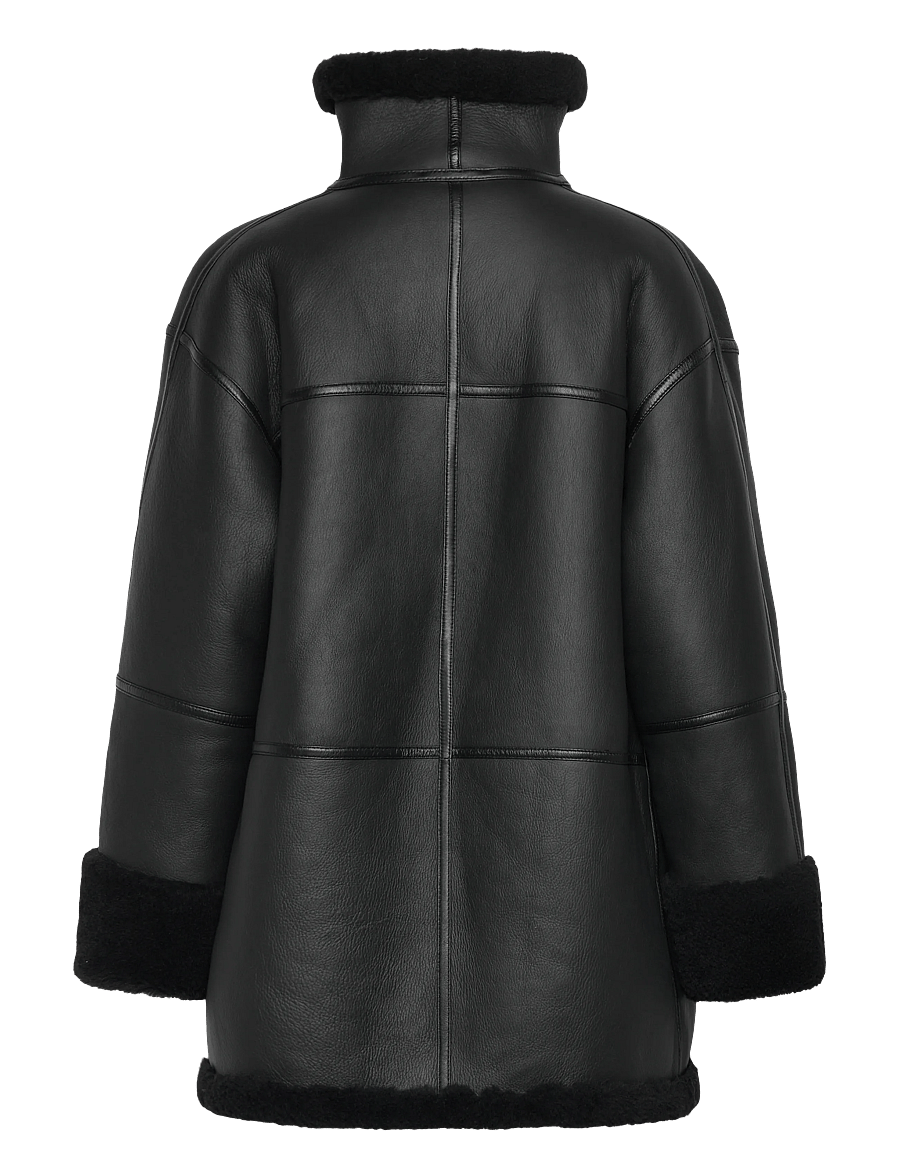 TOTEME - SIGNATURE SHEARLING JACKET - frühlingsjacken - black - 2