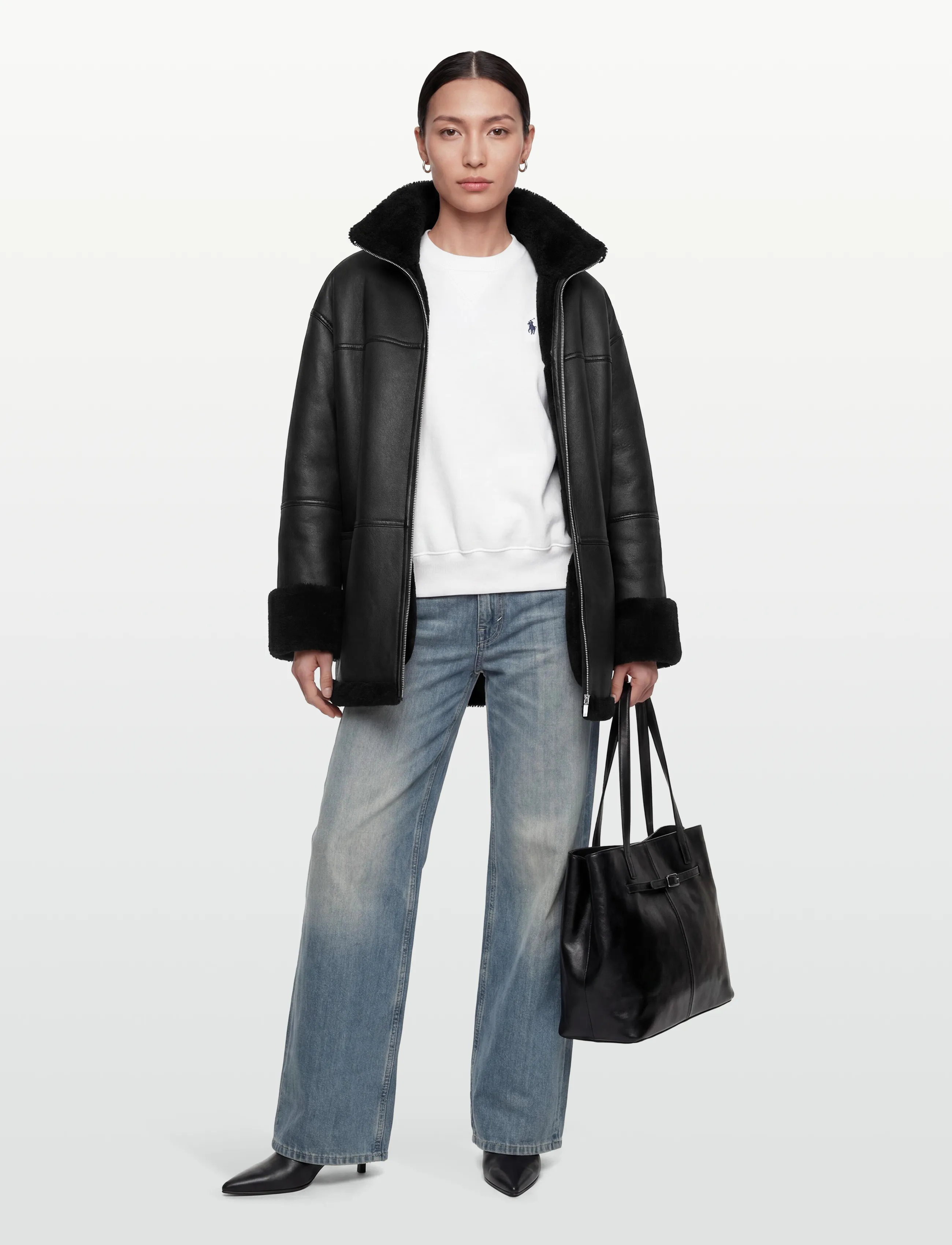 TOTEME SIGNATURE SHEARLING JACKET - Dizainera preces - BLACK / black