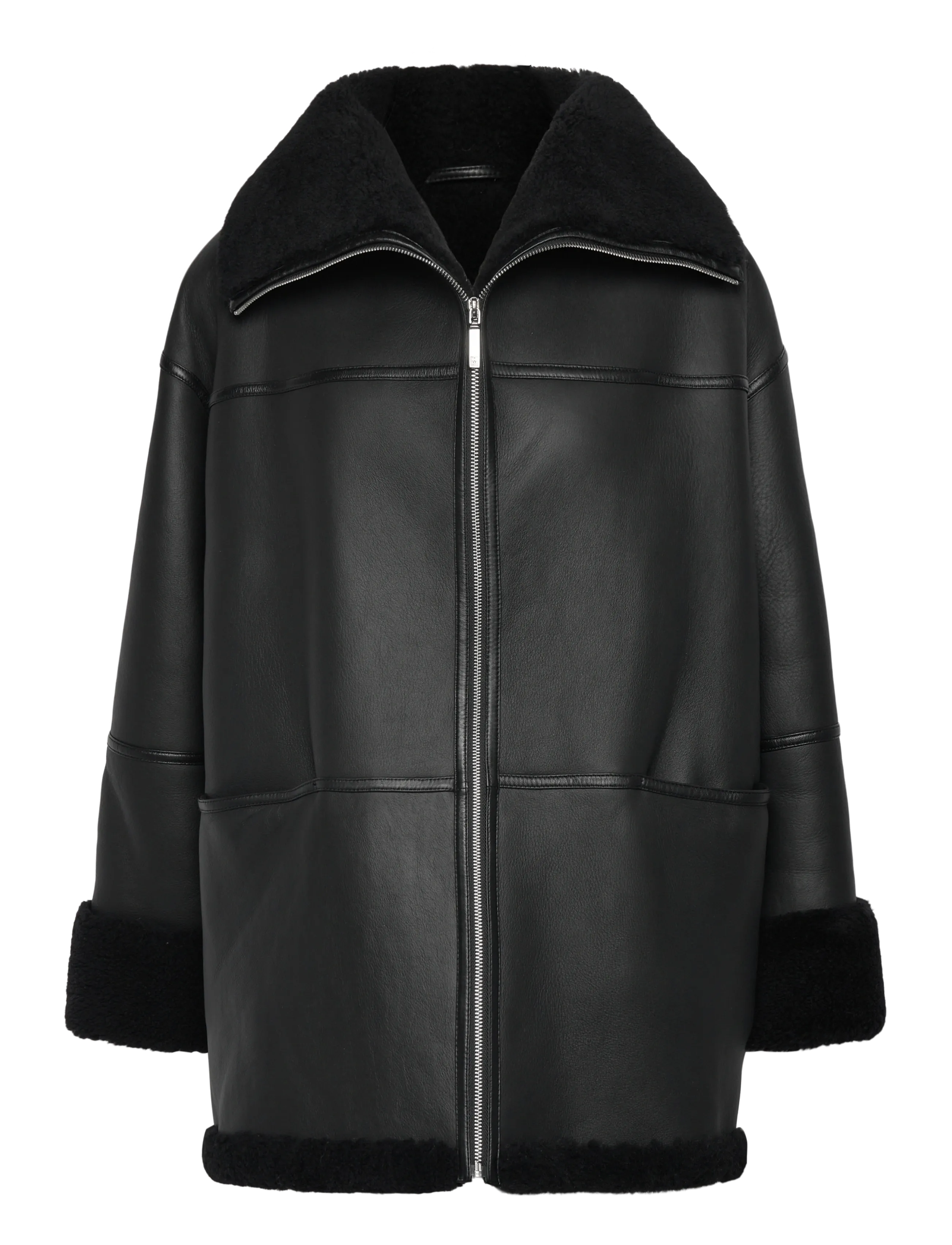 TOTEME - SIGNATURE SHEARLING JACKET - kevadjoped - black - 3