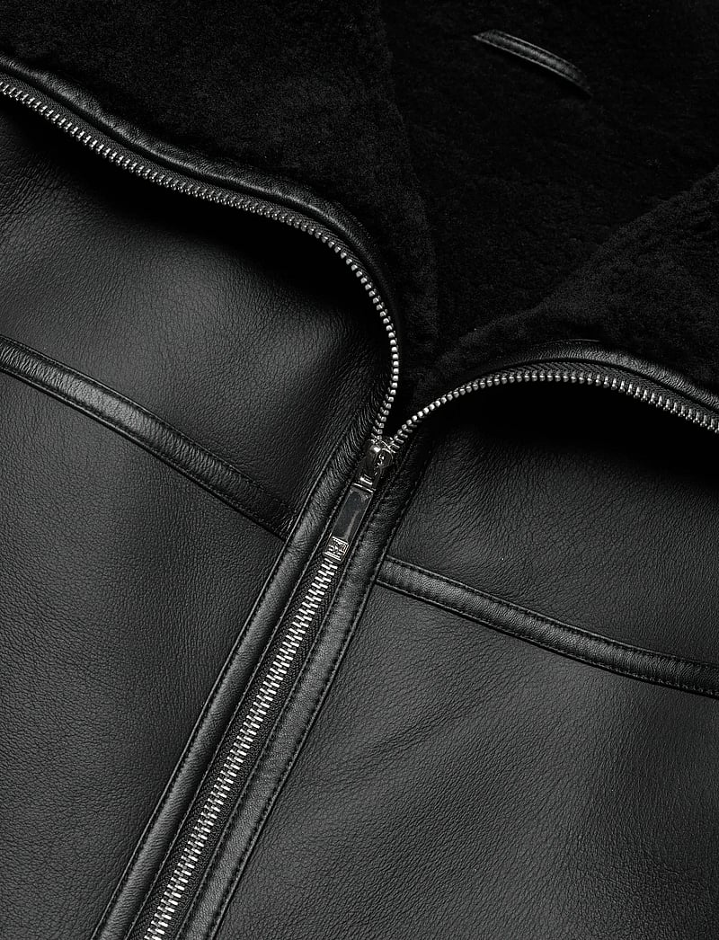 TOTEME - SIGNATURE SHEARLING JACKET - vårjackor - black - 3