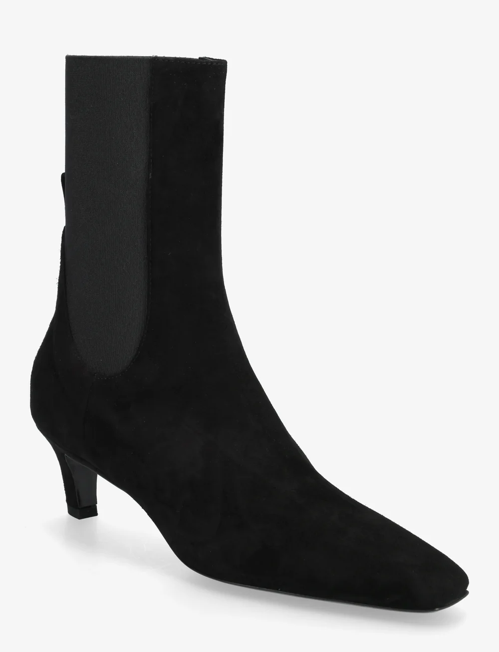 TOTEME - SUEDE MID- HEEL BOOTS - kontsaga poolsaapad - black - 0