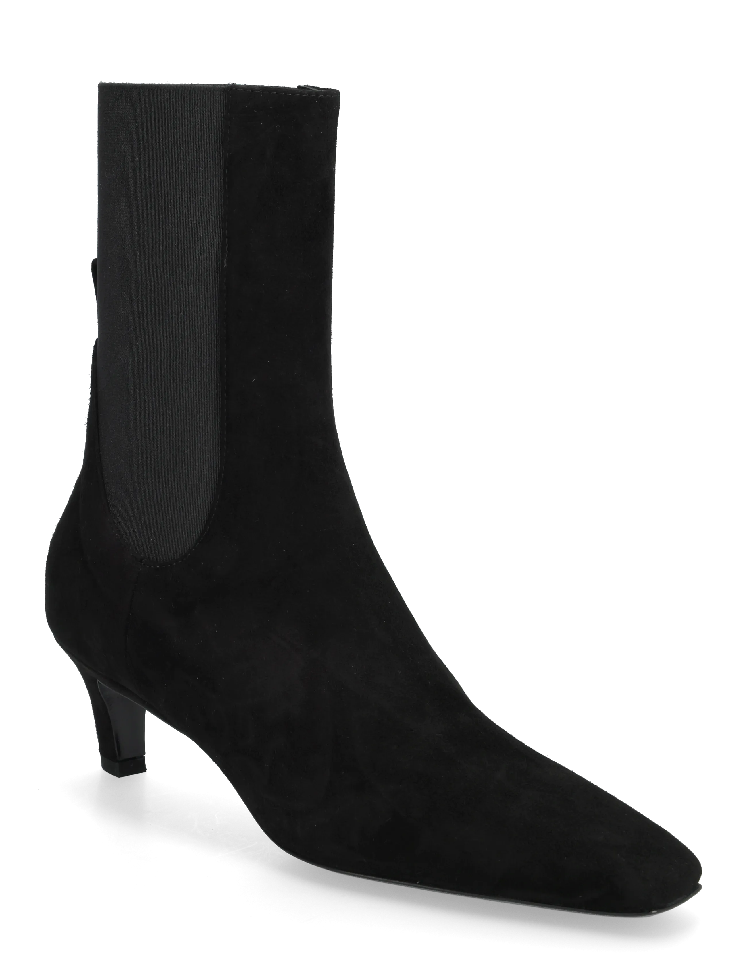 TOTEME SUEDE MID- HEEL BOOTS - Transitional Layering - BLACK / black