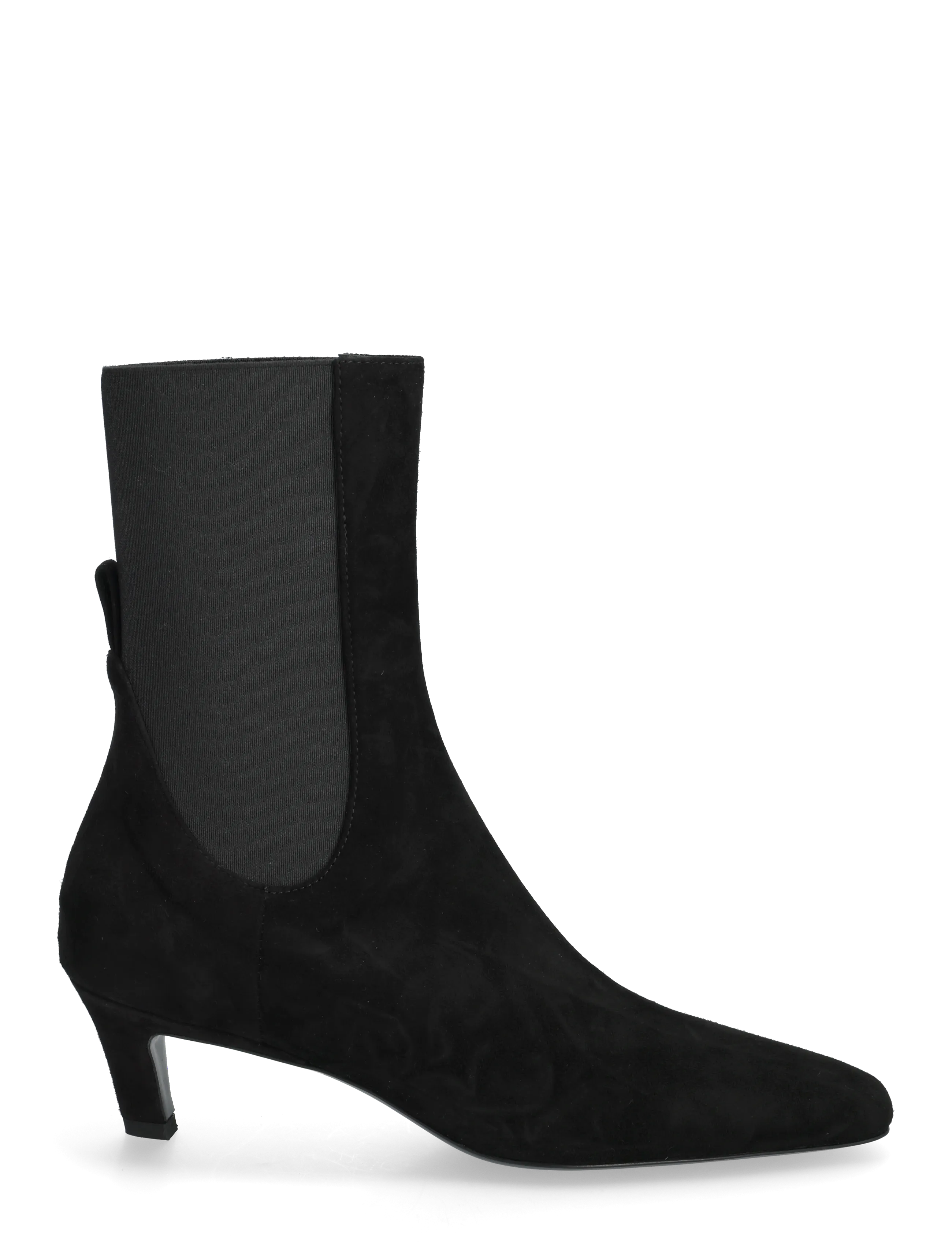 TOTEME - SUEDE MID- HEEL BOOTS - heeled ankle boots - black - 1