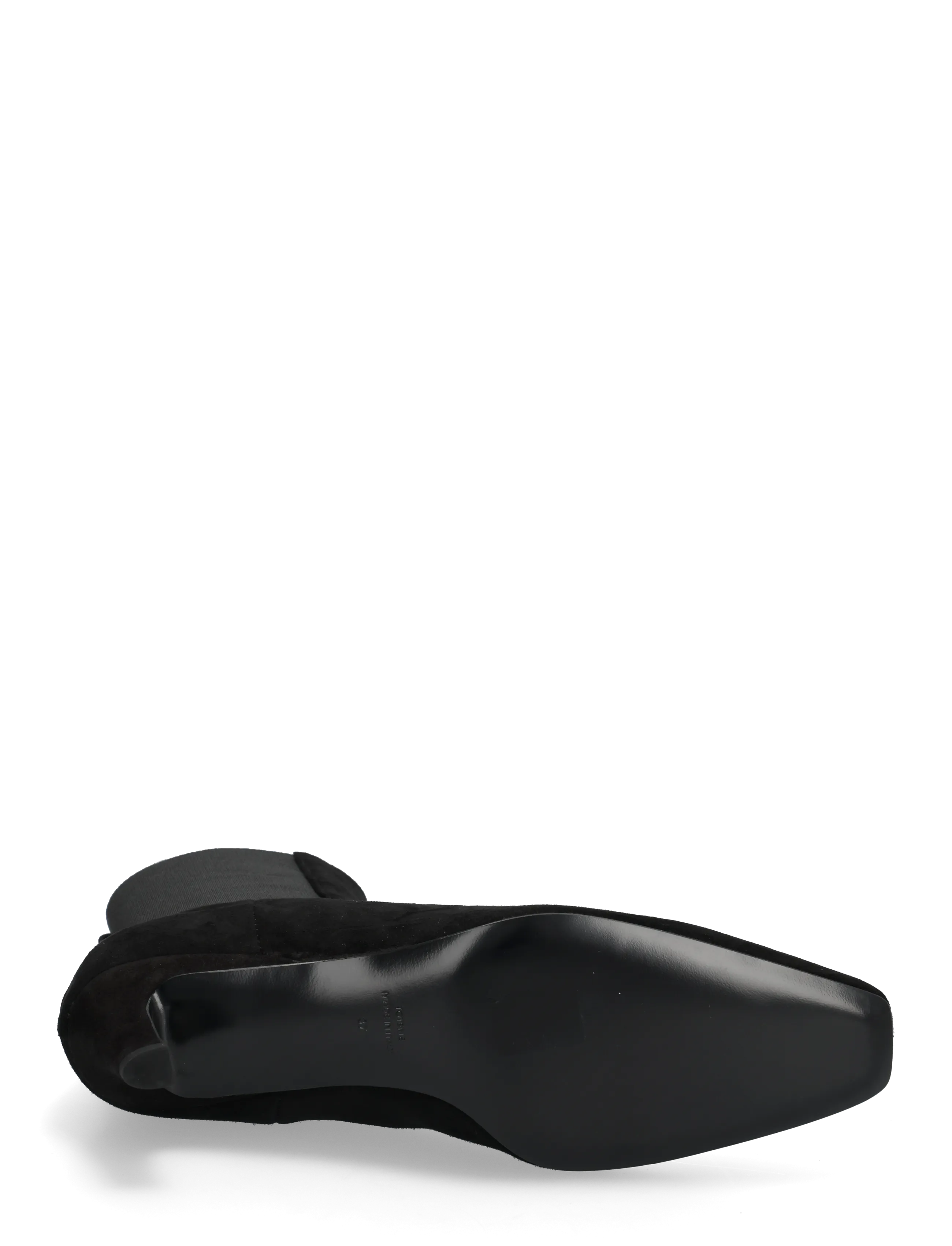 TOTEME - SUEDE MID- HEEL BOOTS - heeled ankle boots - black - 4