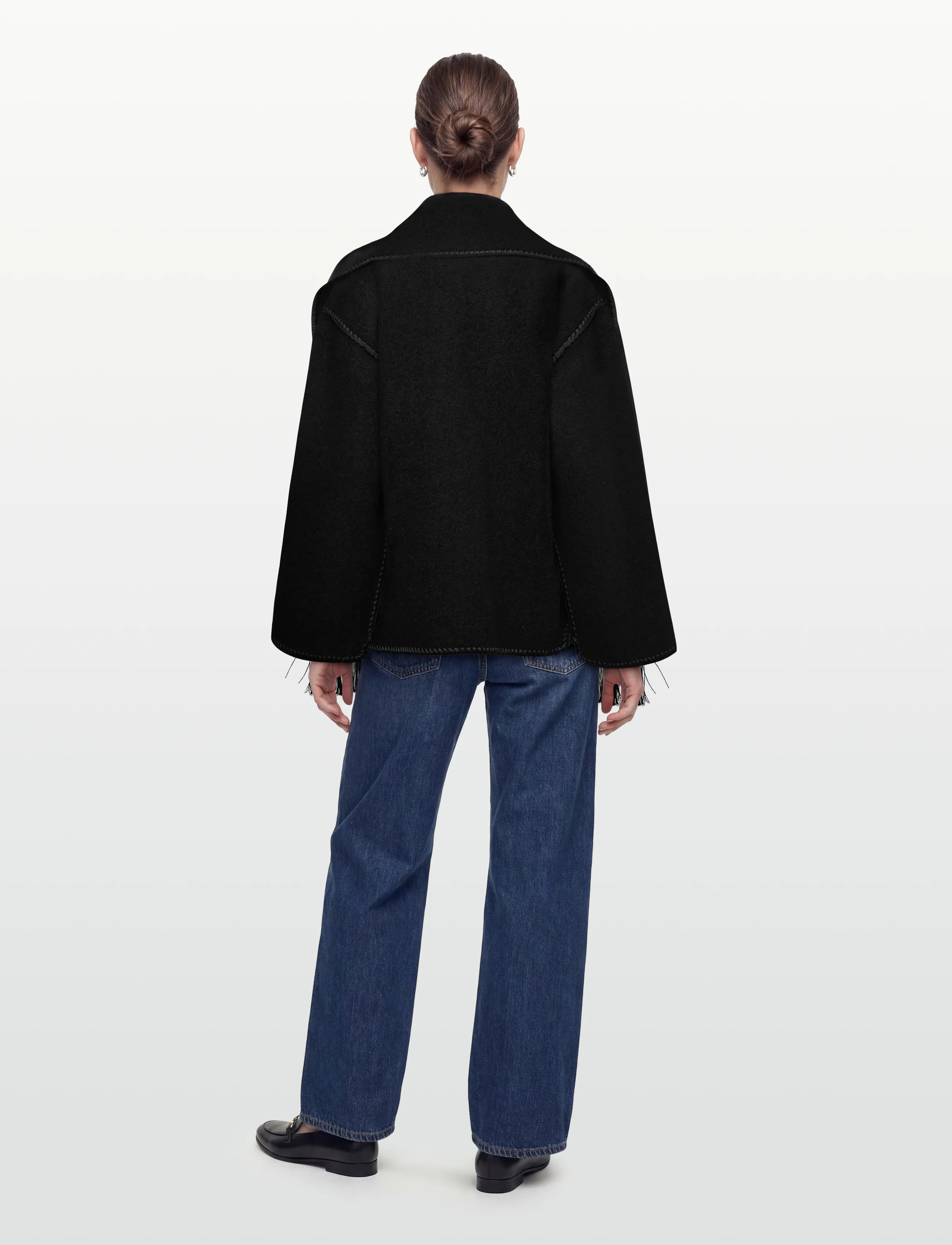 TOTEME - EMBROIDERED SCARF JACKET - black - 5