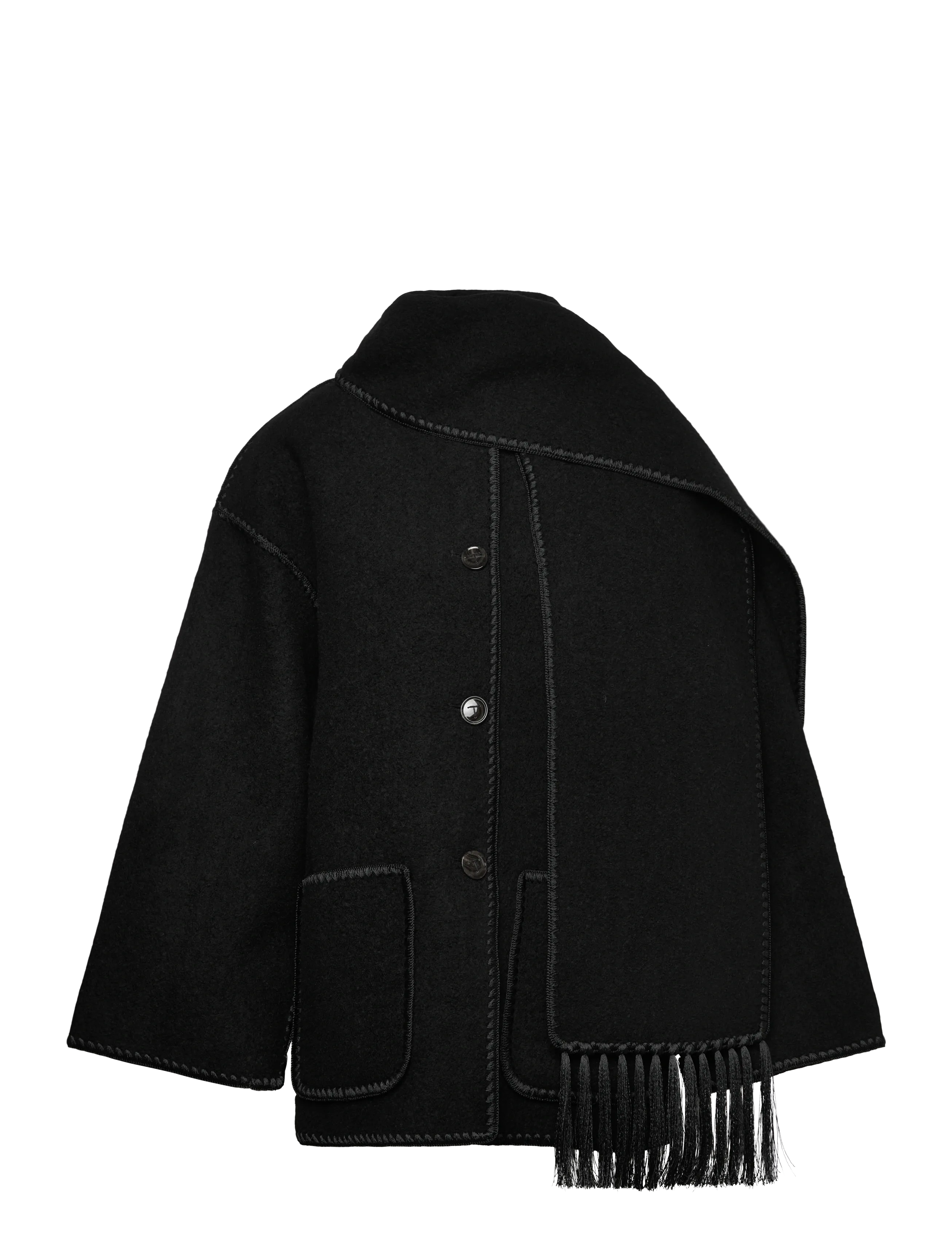 TOTEME - EMBROIDERED SCARF JACKET - black - 3