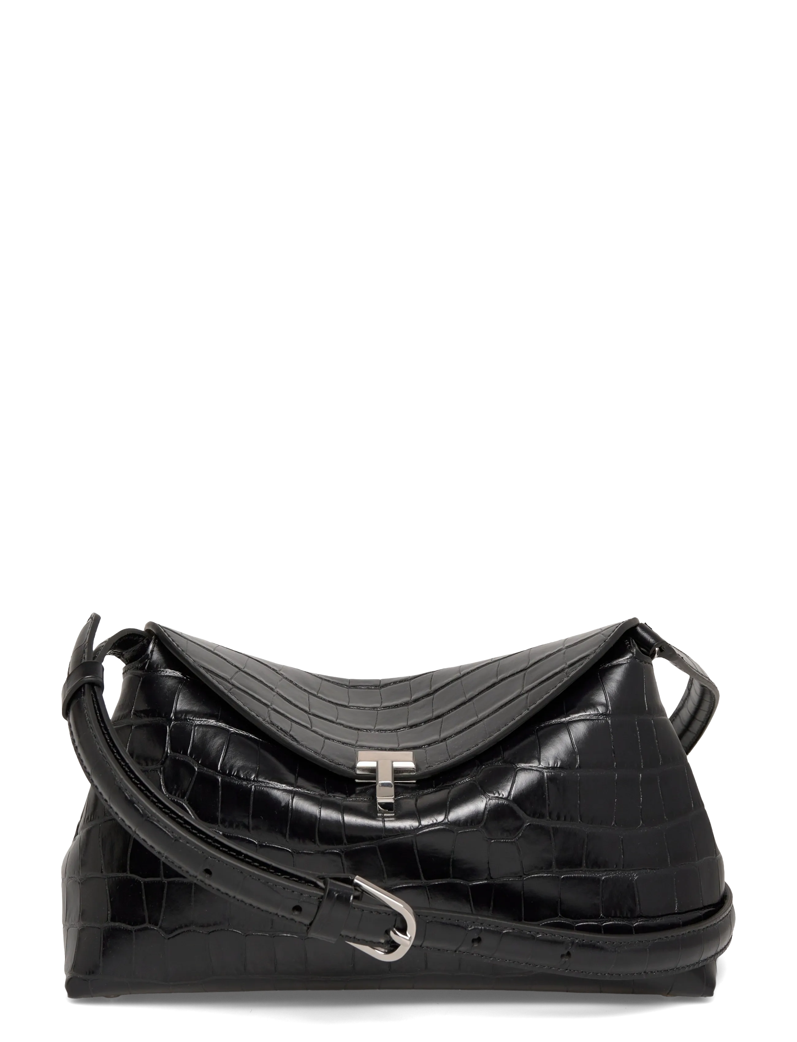 TOTEME T-LOCK CLUTCH - Dizainerių prekės - BLACK / black
