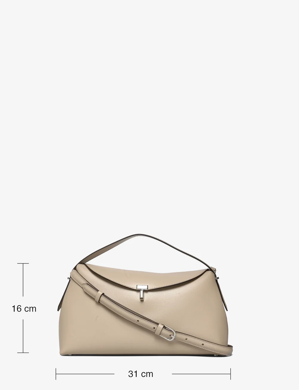 TOTEME - T-LOCK LEATHER TOP HANDLE - speciella tillfällen - fawn - 3