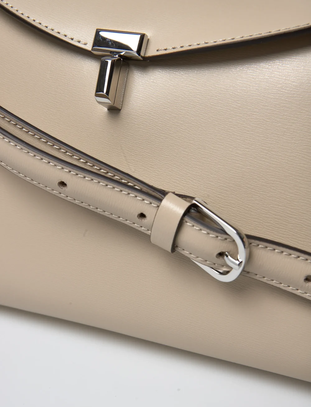 TOTEME - T-LOCK LEATHER TOP HANDLE - speciella tillfällen - fawn - 4