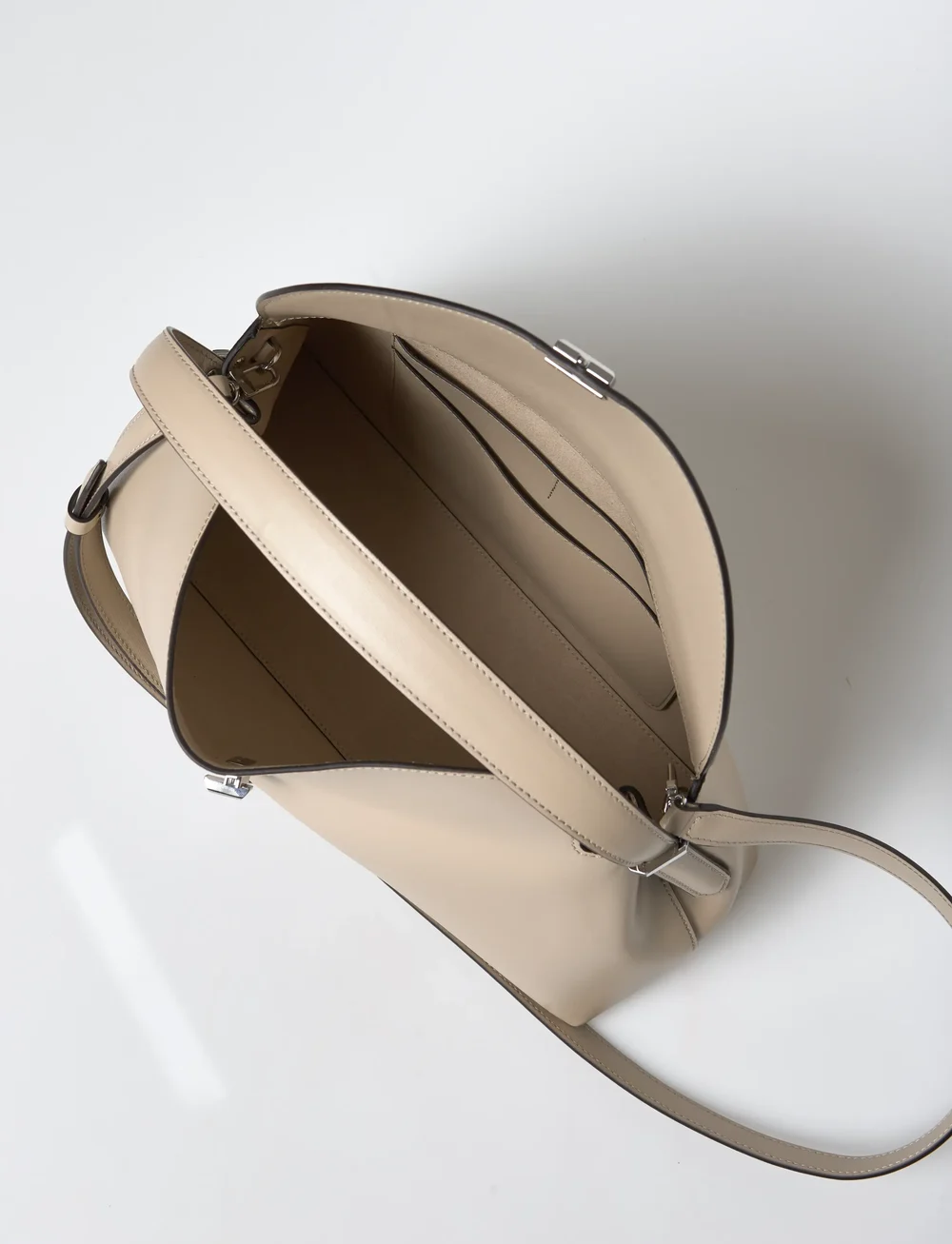 TOTEME - T-LOCK LEATHER TOP HANDLE - speciella tillfällen - fawn - 5