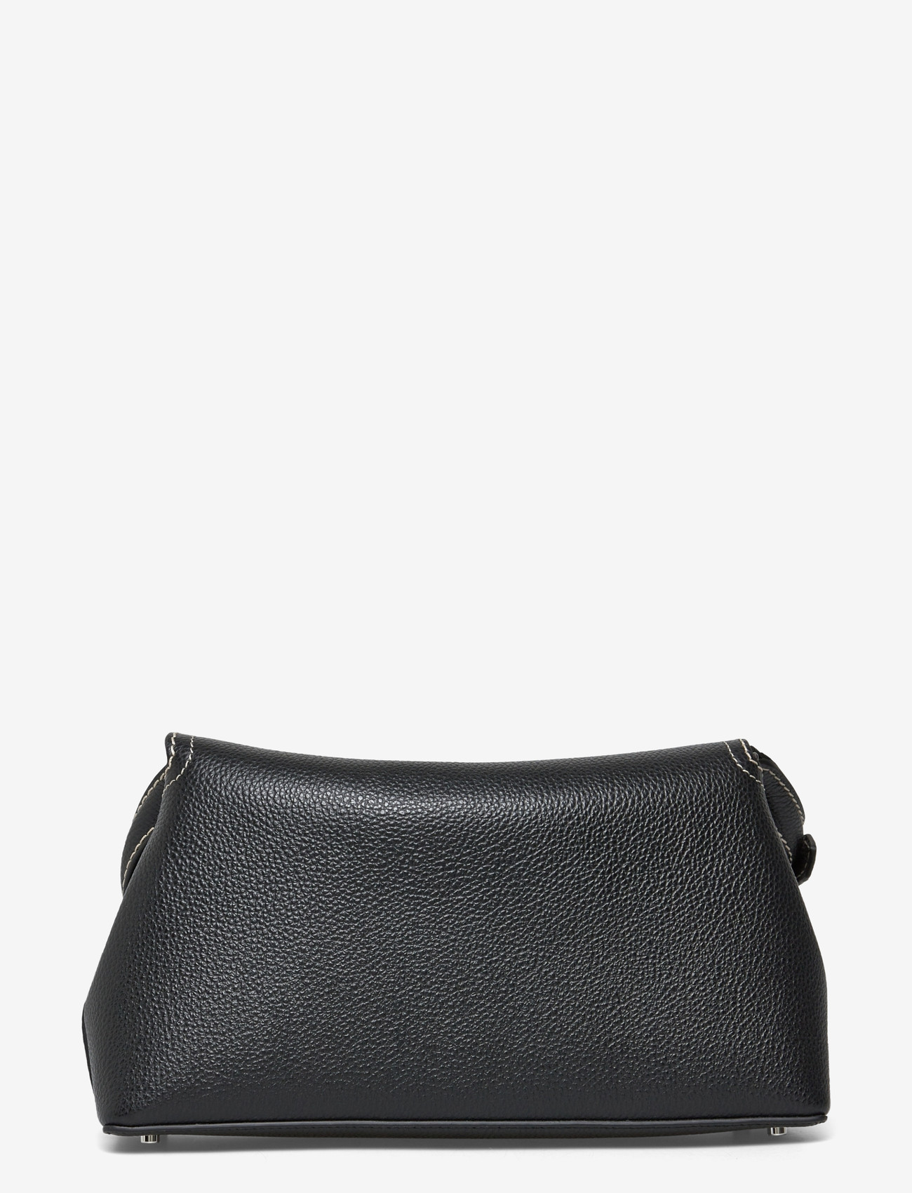 TOTEME - T-LOCK GRAINED-LEATHER CLUTCH - top handle tasker - black - 1