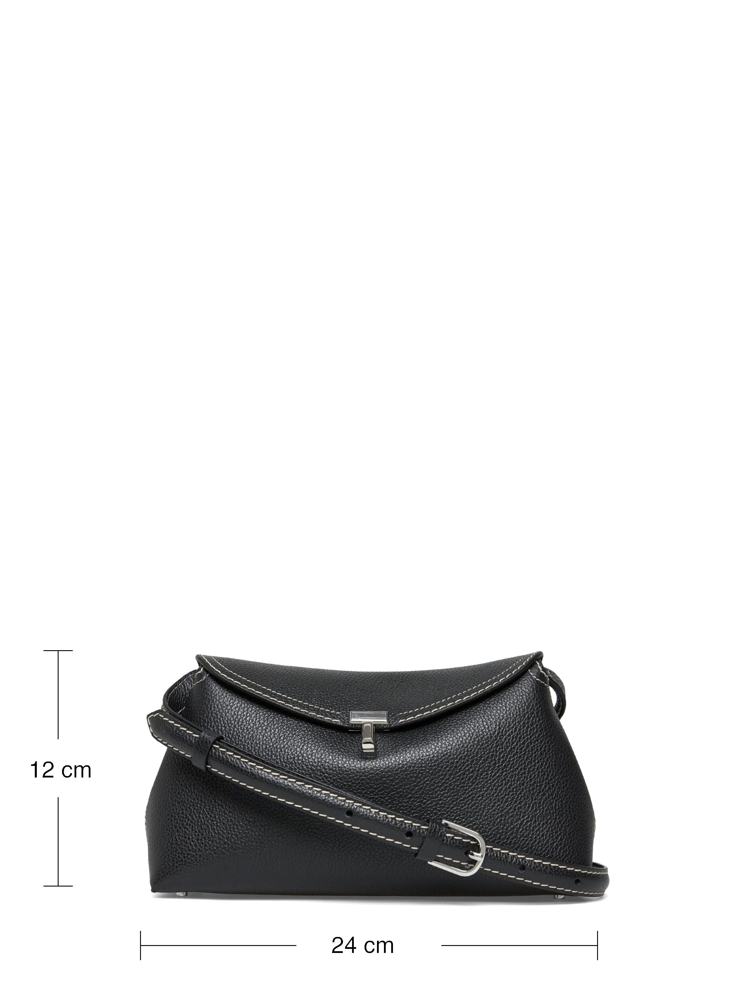 TOTEME - T-LOCK GRAINED-LEATHER CLUTCH - black - 3