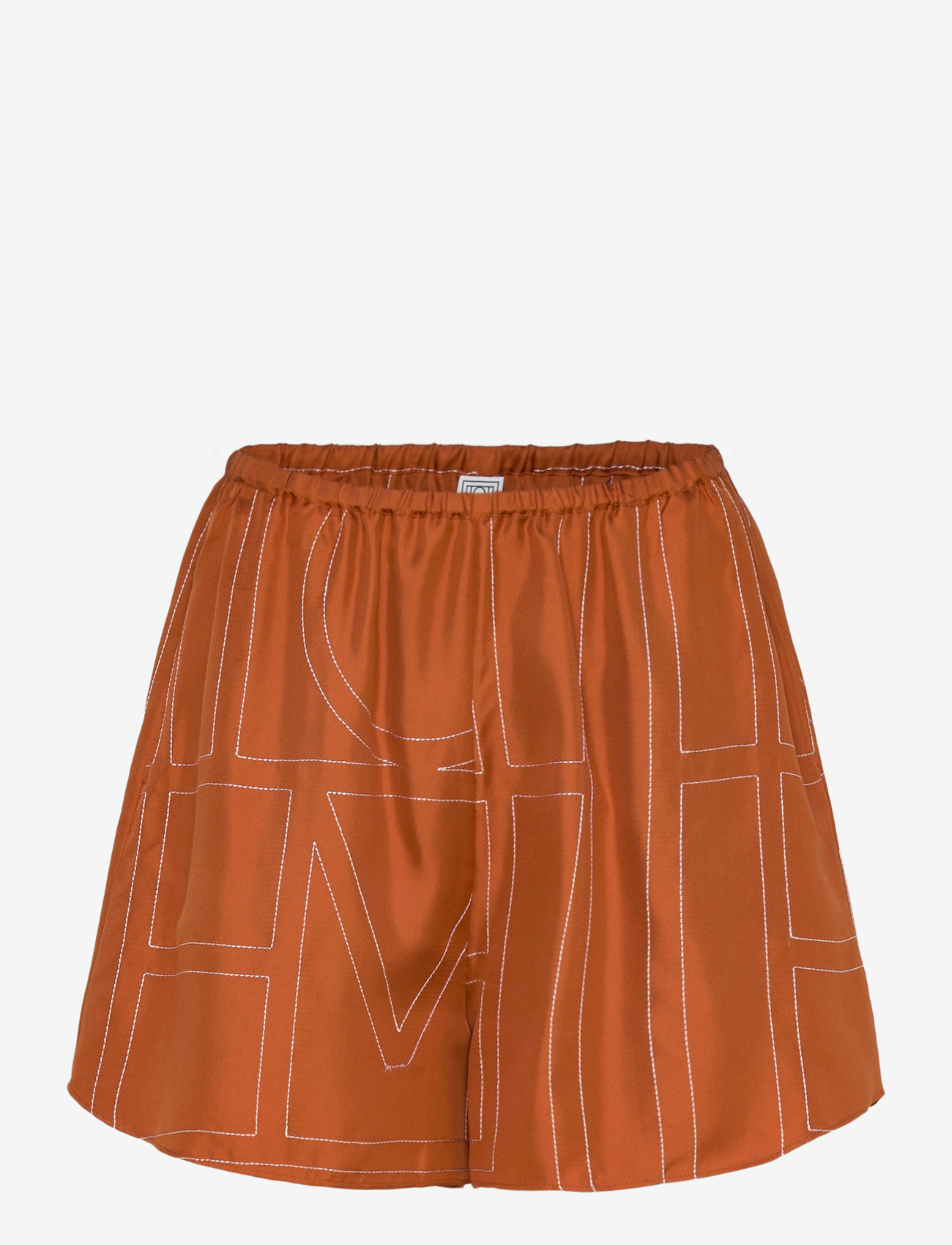 TOTEME - MONOGRAM SILK PJ SHORTS - night & loungewear - terracotta - 0