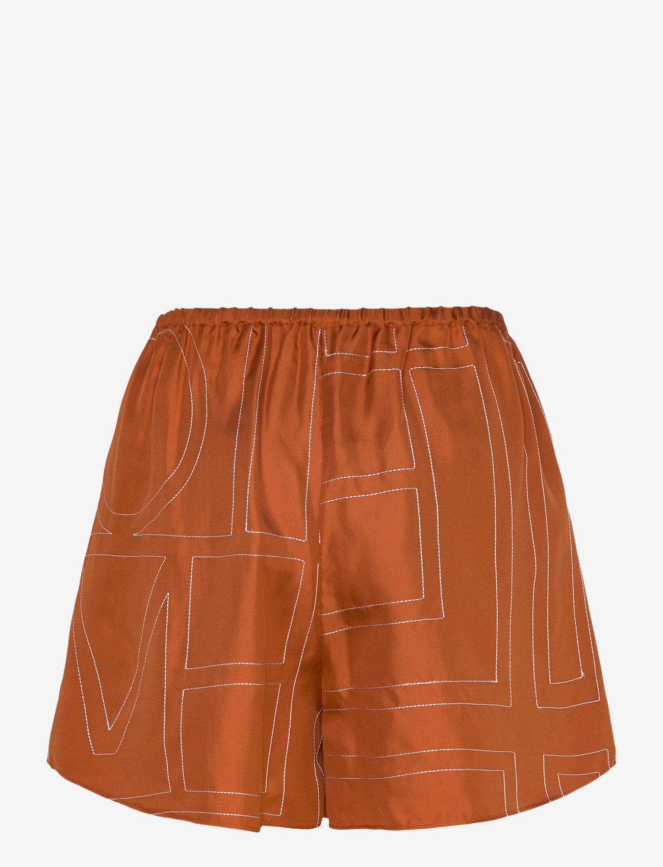 TOTEME - MONOGRAM SILK PJ SHORTS - night & loungewear - terracotta - 1