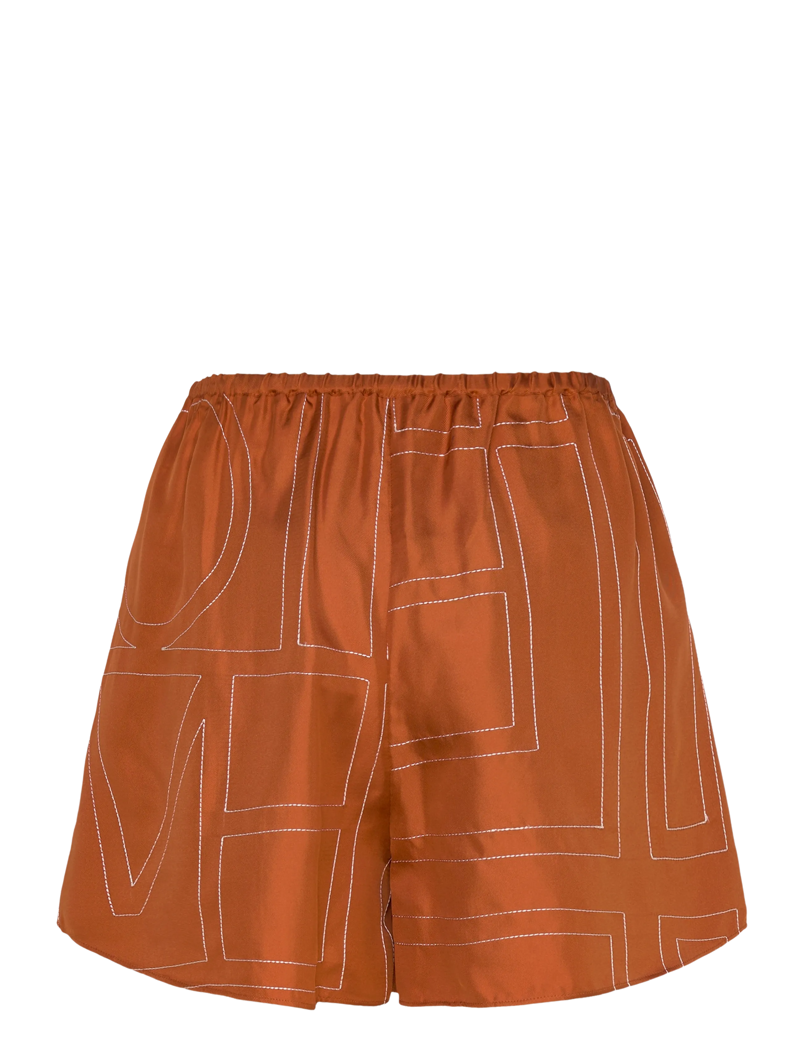 TOTEME - MONOGRAM SILK PJ SHORTS - terracotta - 1