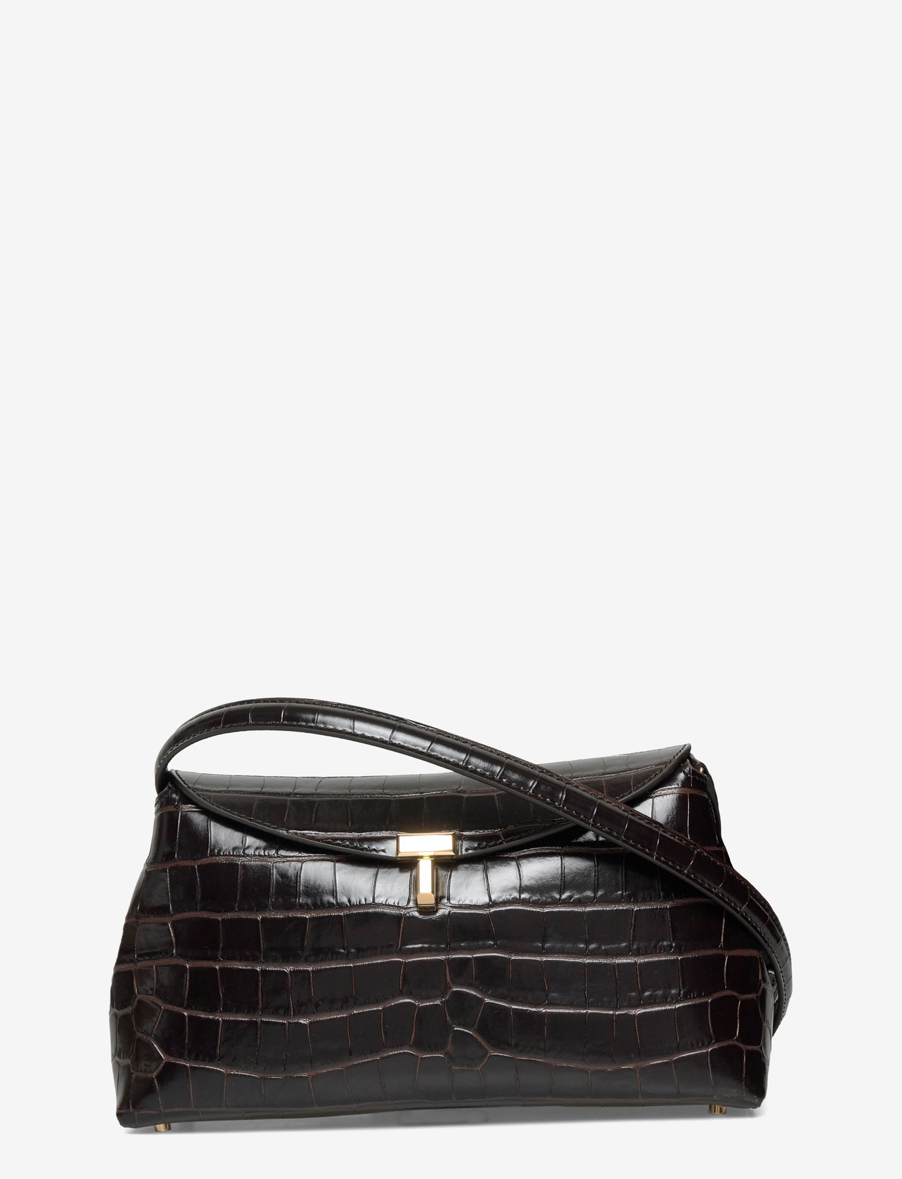 TOTEME - T-LOCK CROCO-EMBOSSED CLUTCH - erilised sündmused - brown - 0