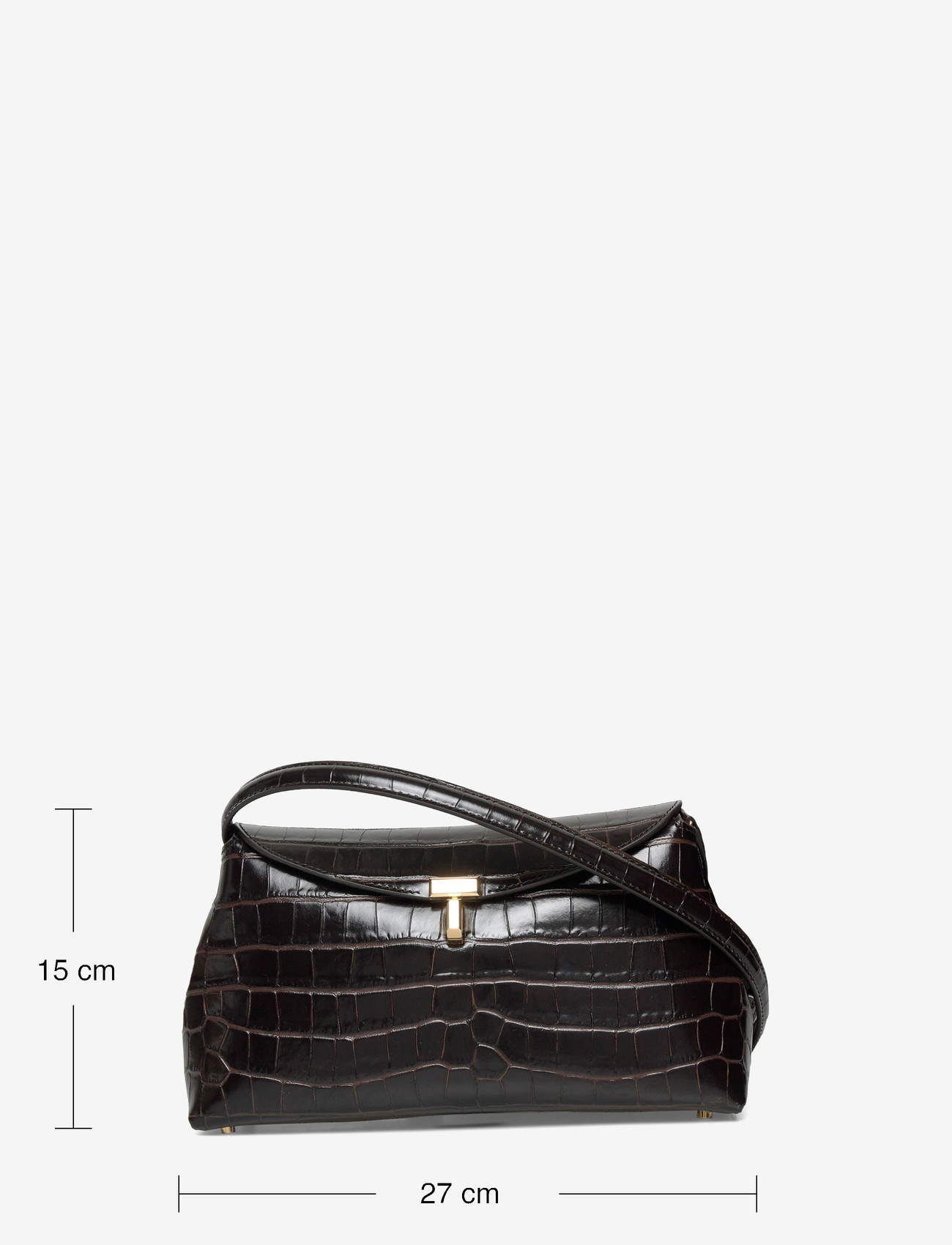 TOTEME - T-LOCK CROCO-EMBOSSED CLUTCH - erilised sündmused - brown - 3