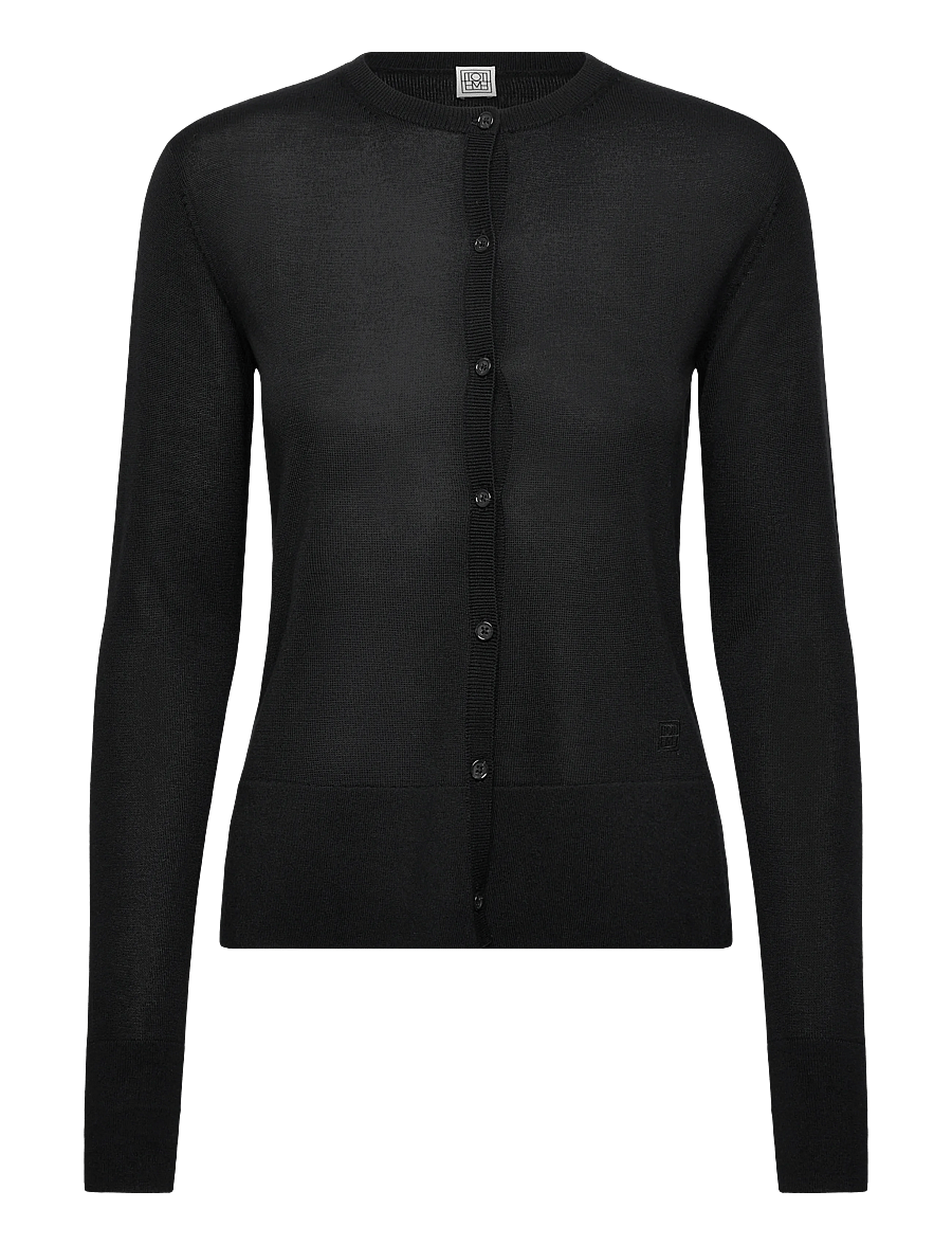 TOTEME - FINE KNIT CARDIGAN - cardigans - black - 0