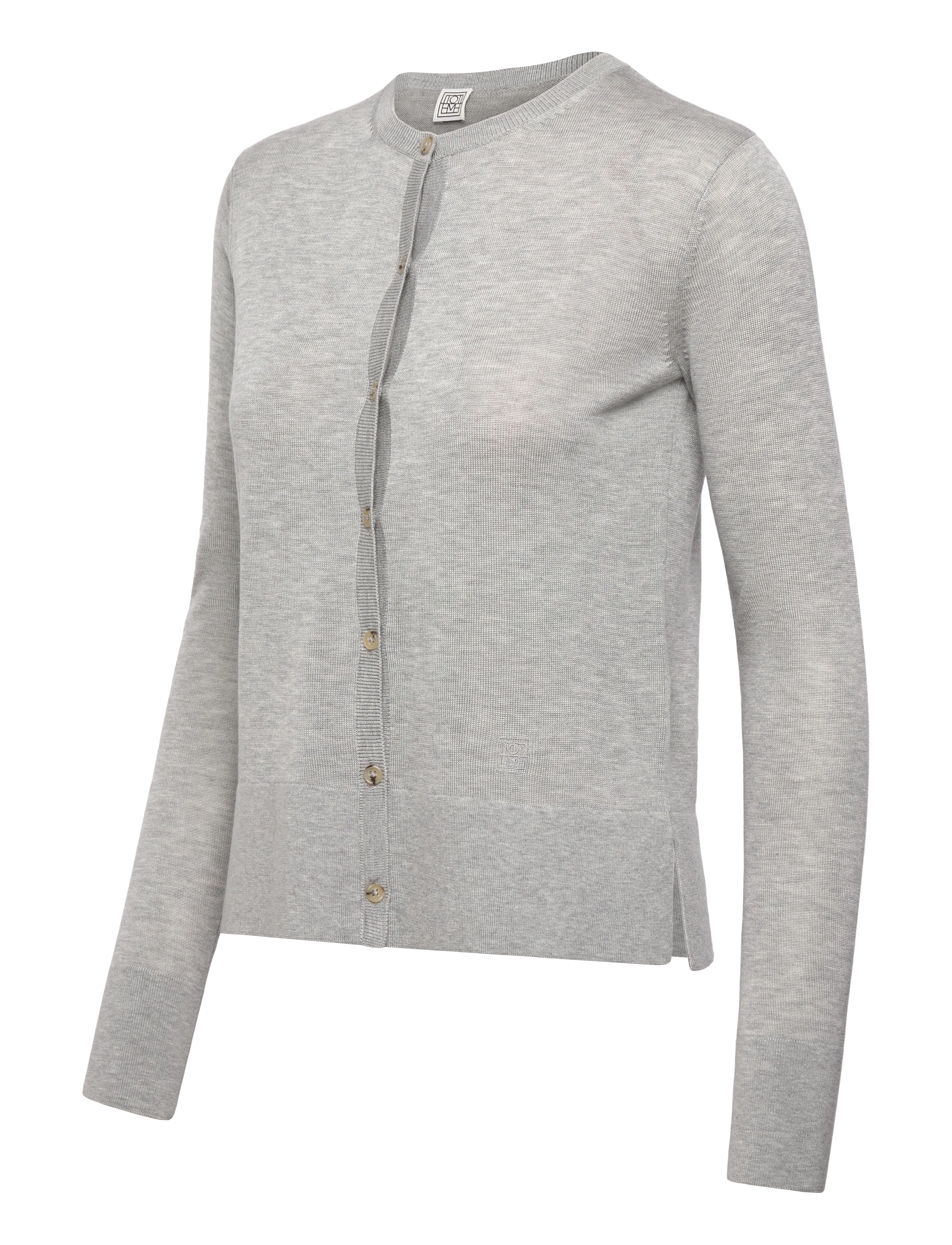 TOTEME - FINE KNIT CARDIGAN - grey melange - 2