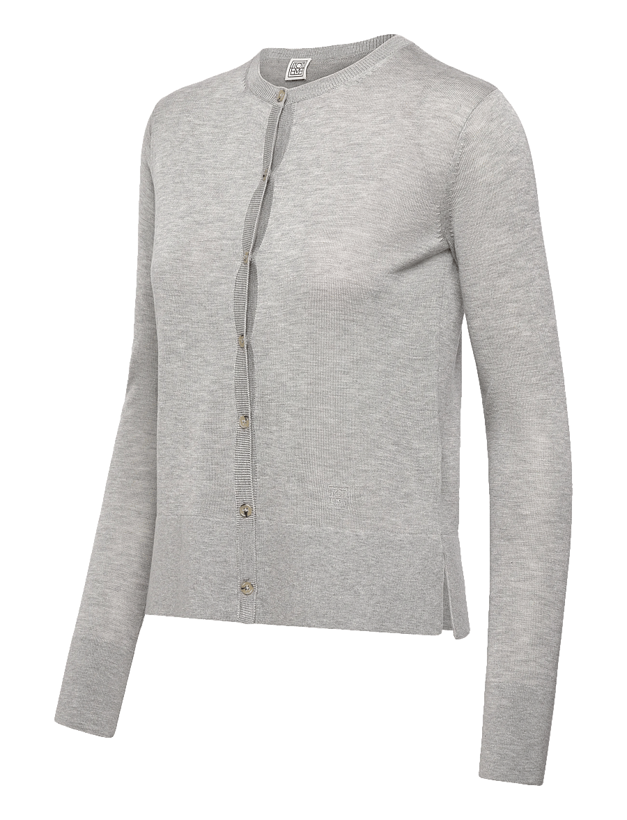 TOTEME - FINE KNIT CARDIGAN - cashmere - grey melange - 2