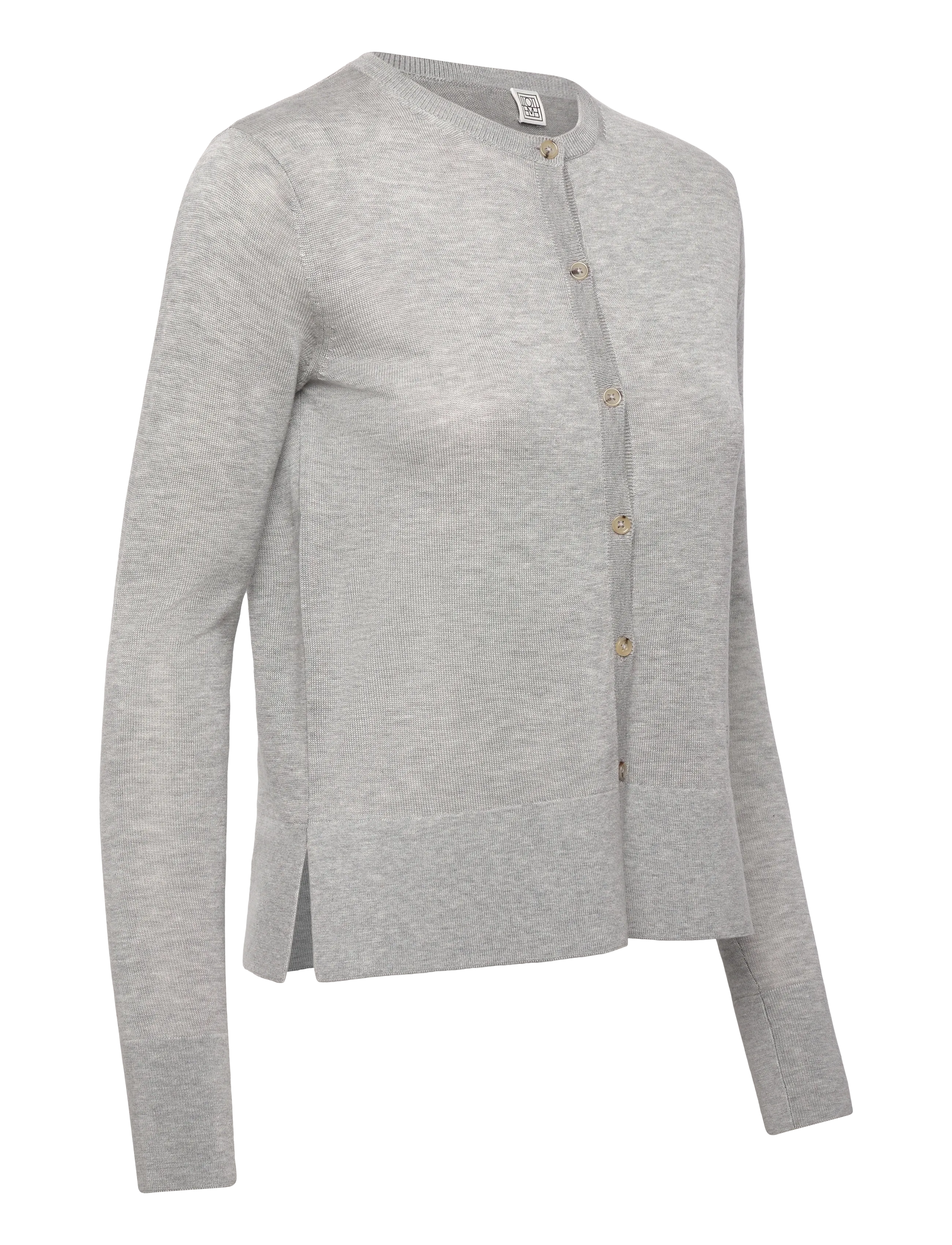TOTEME - FINE KNIT CARDIGAN - grey melange - 3