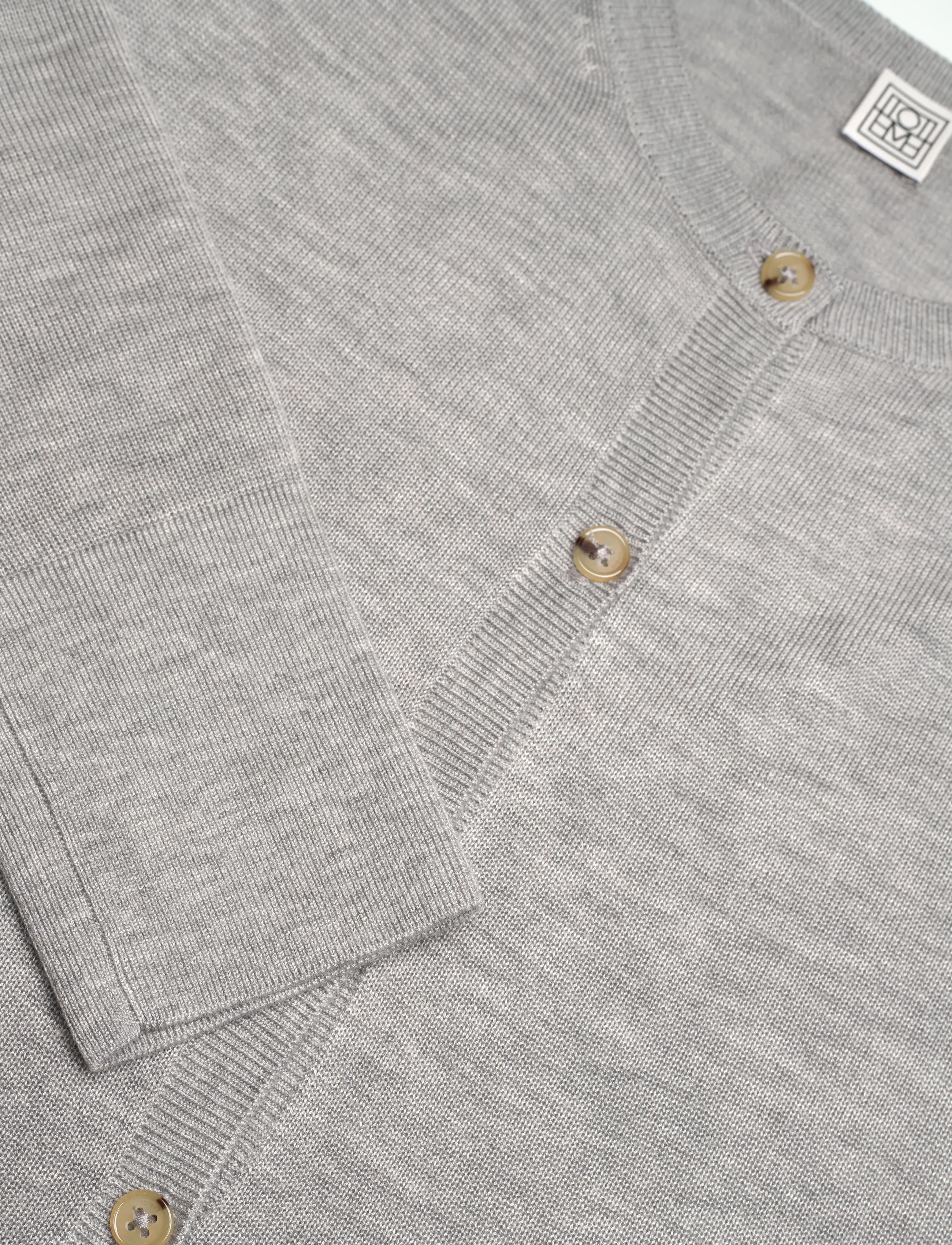 TOTEME - FINE KNIT CARDIGAN - grey melange - 4