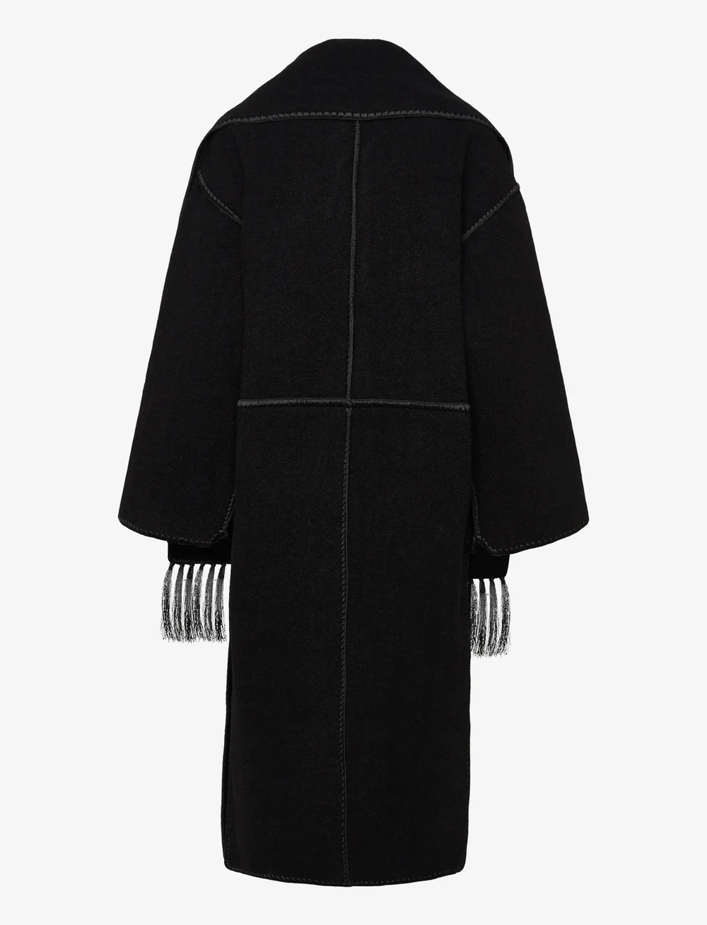 TOTEME - EMBROIDERED SCARF COAT - wełniane płaszcze - black - 1