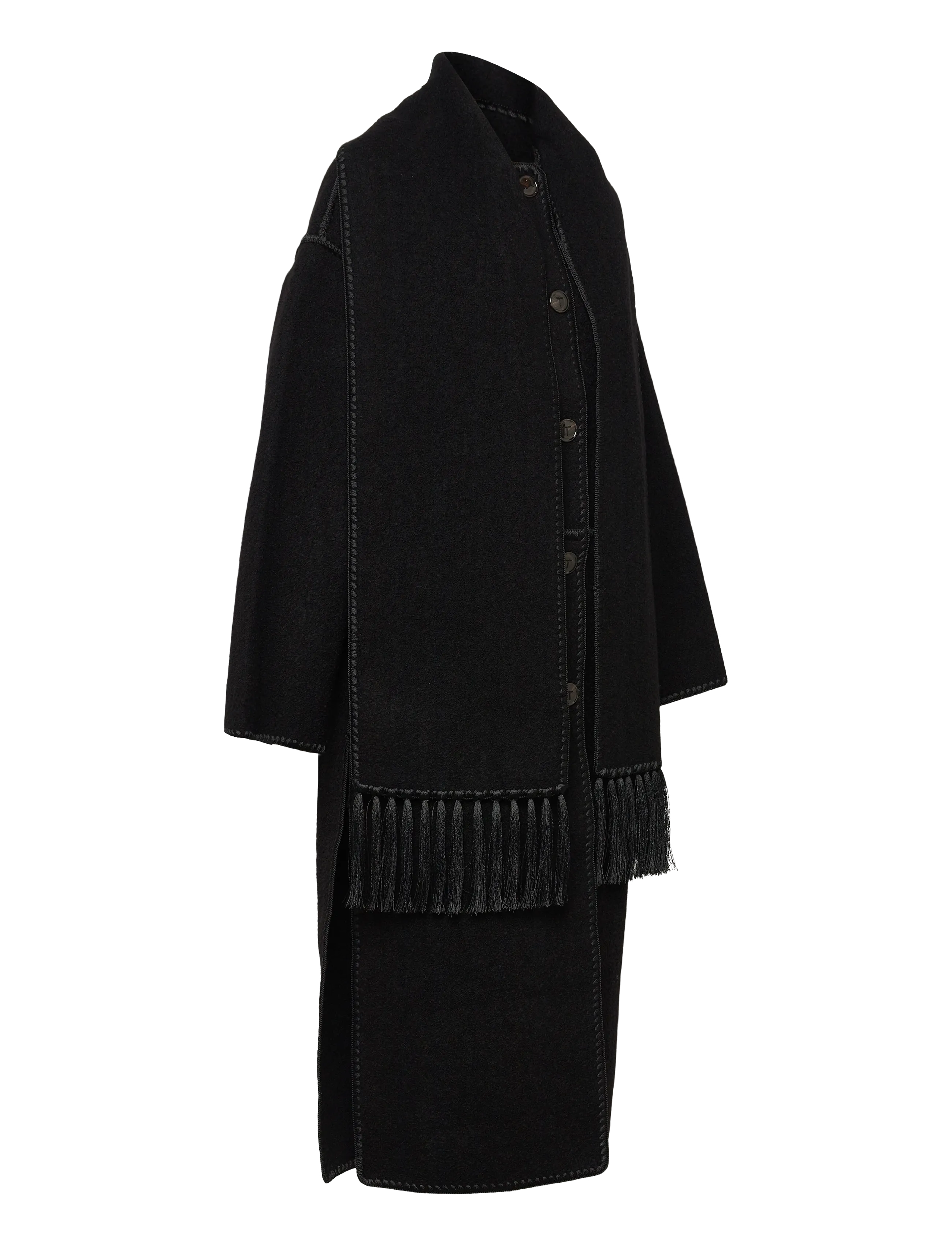 TOTEME - EMBROIDERED SCARF COAT - talvitakit - black - 3