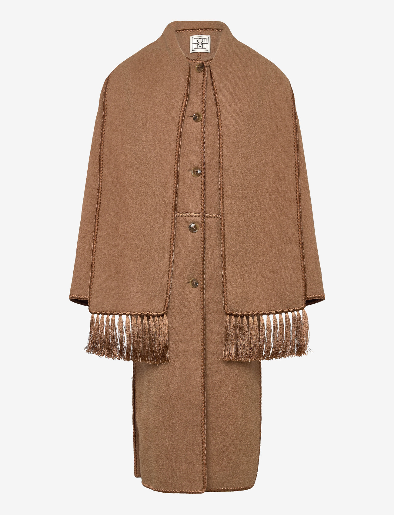 TOTEME - EMBROIDERED SCARF COAT - camel - 0