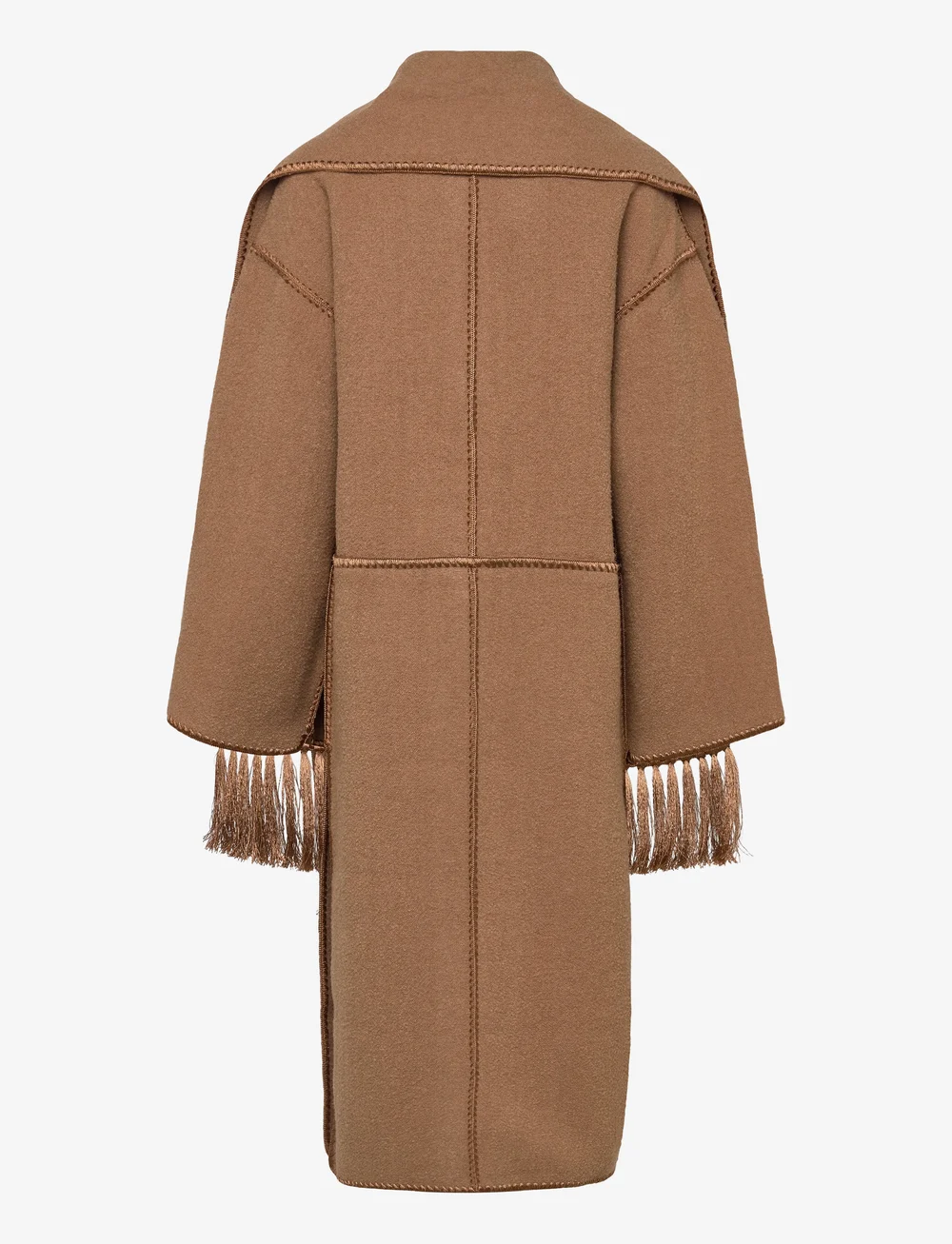 TOTEME - EMBROIDERED SCARF COAT - wool coats - camel - 1