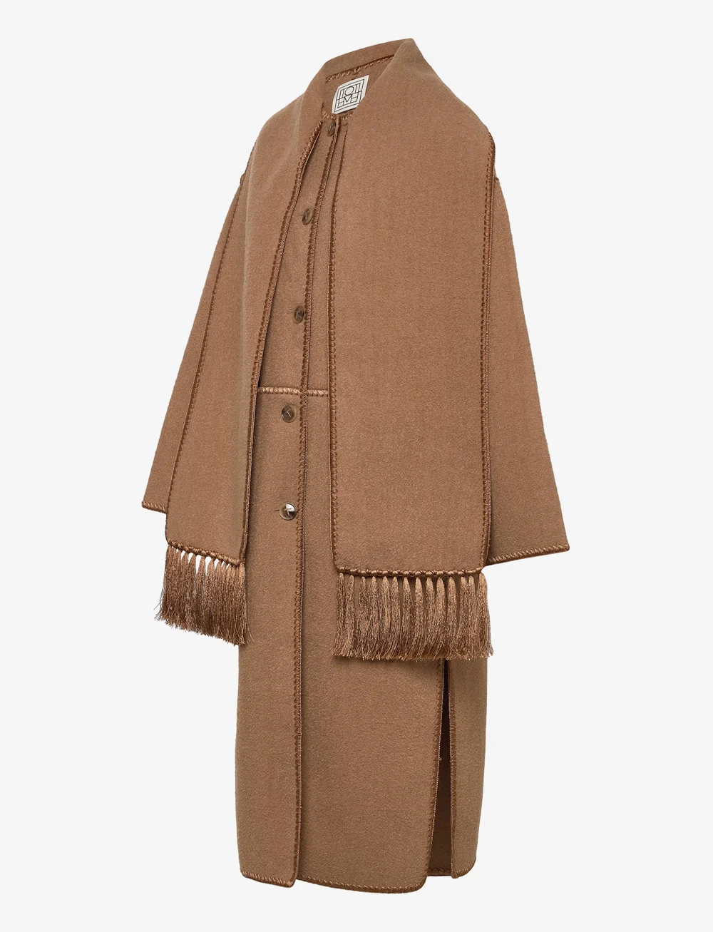 TOTEME - EMBROIDERED SCARF COAT - wool coats - camel - 2