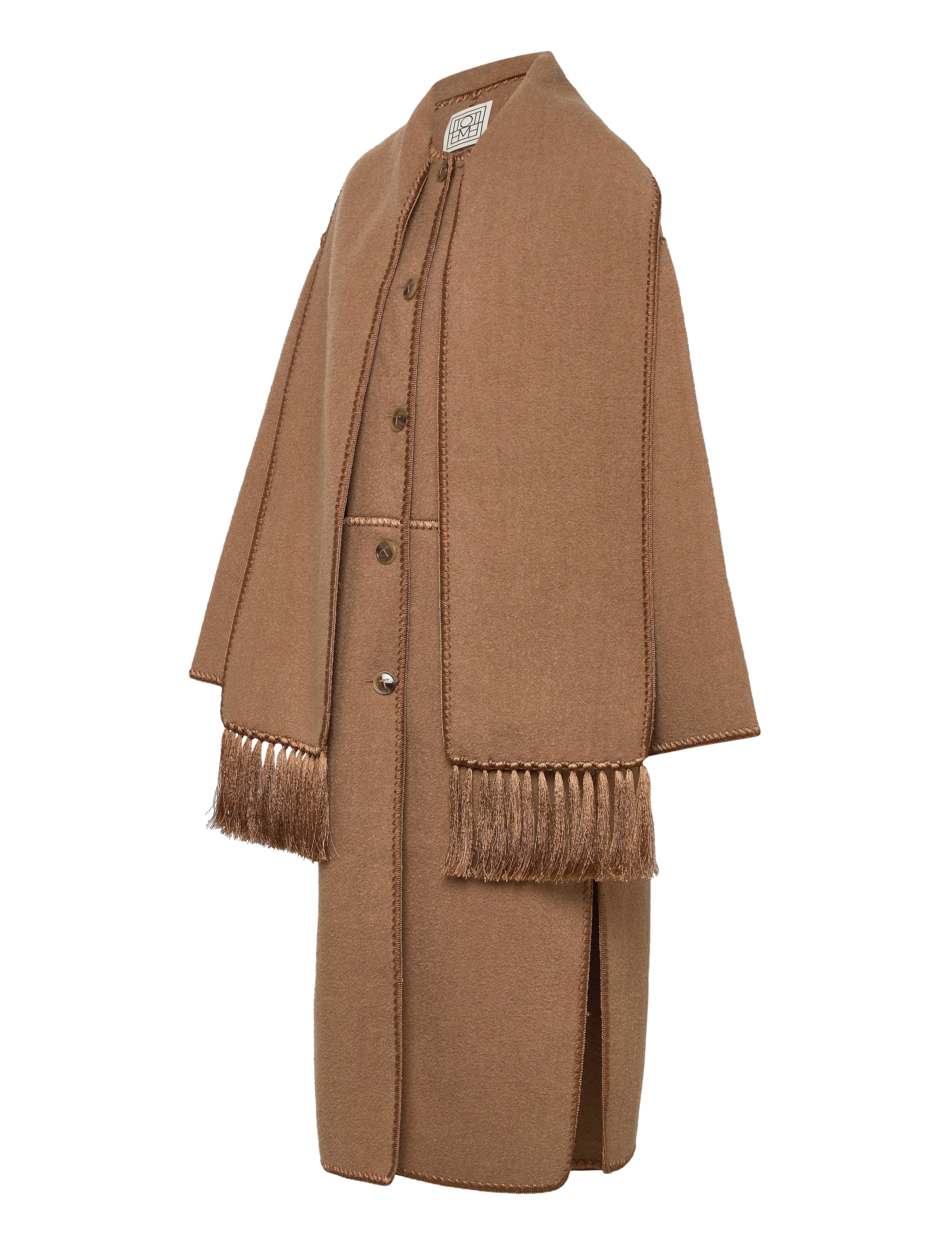 TOTEME - EMBROIDERED SCARF COAT - camel - 2