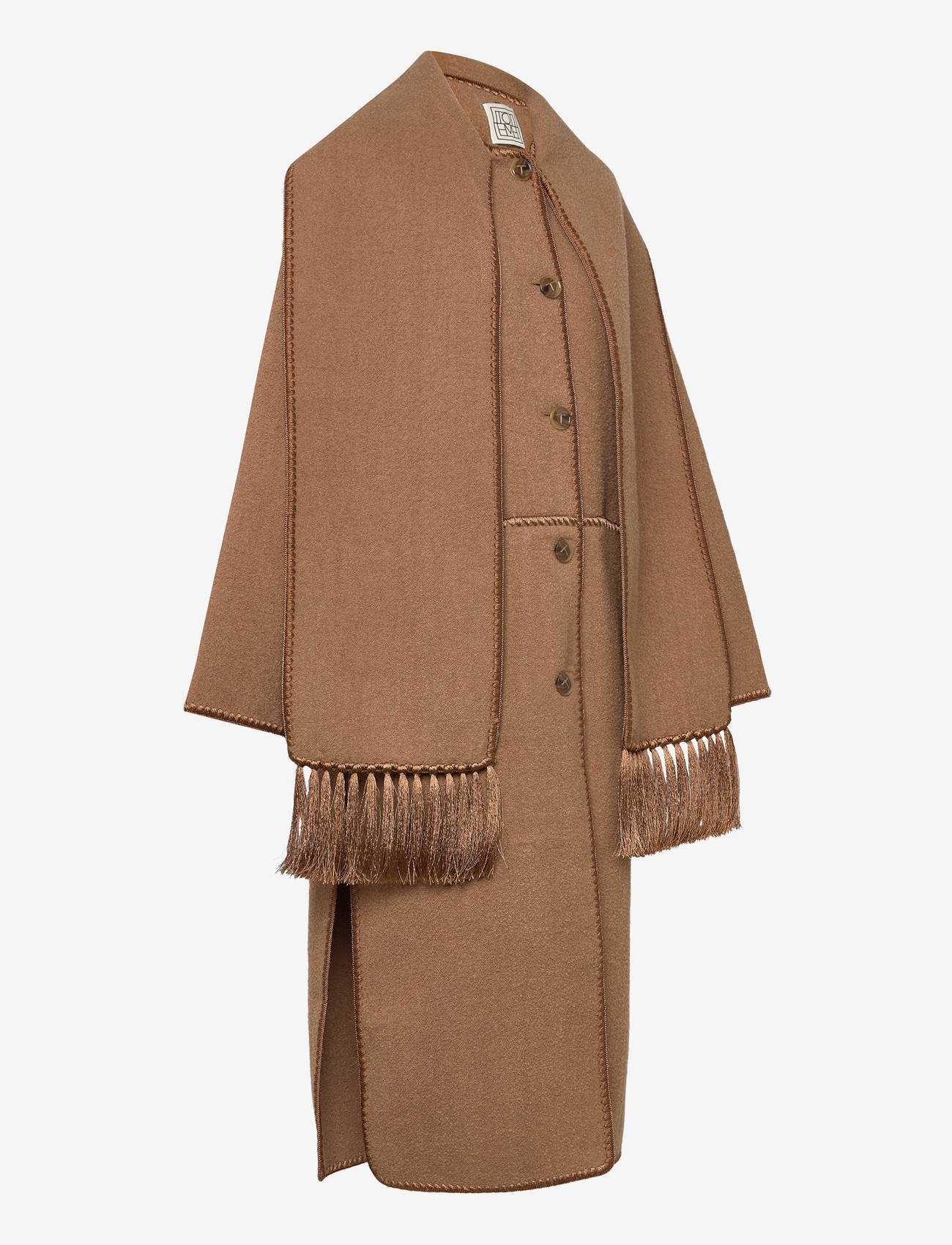 TOTEME - EMBROIDERED SCARF COAT - camel - 3