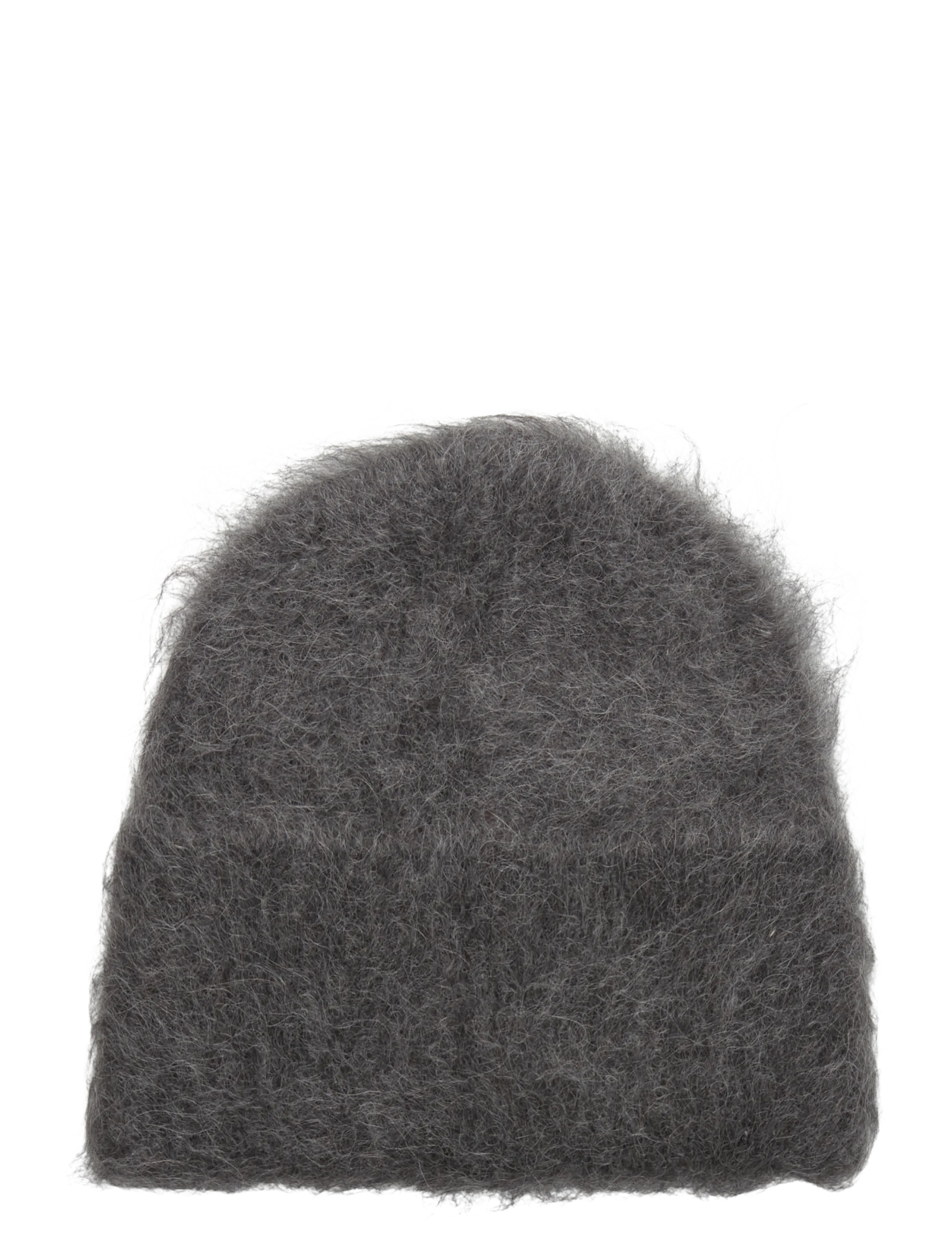TOTEME ALPACA KNIT BEANIE - TOTEME - DARK GREY MELANGE / grey