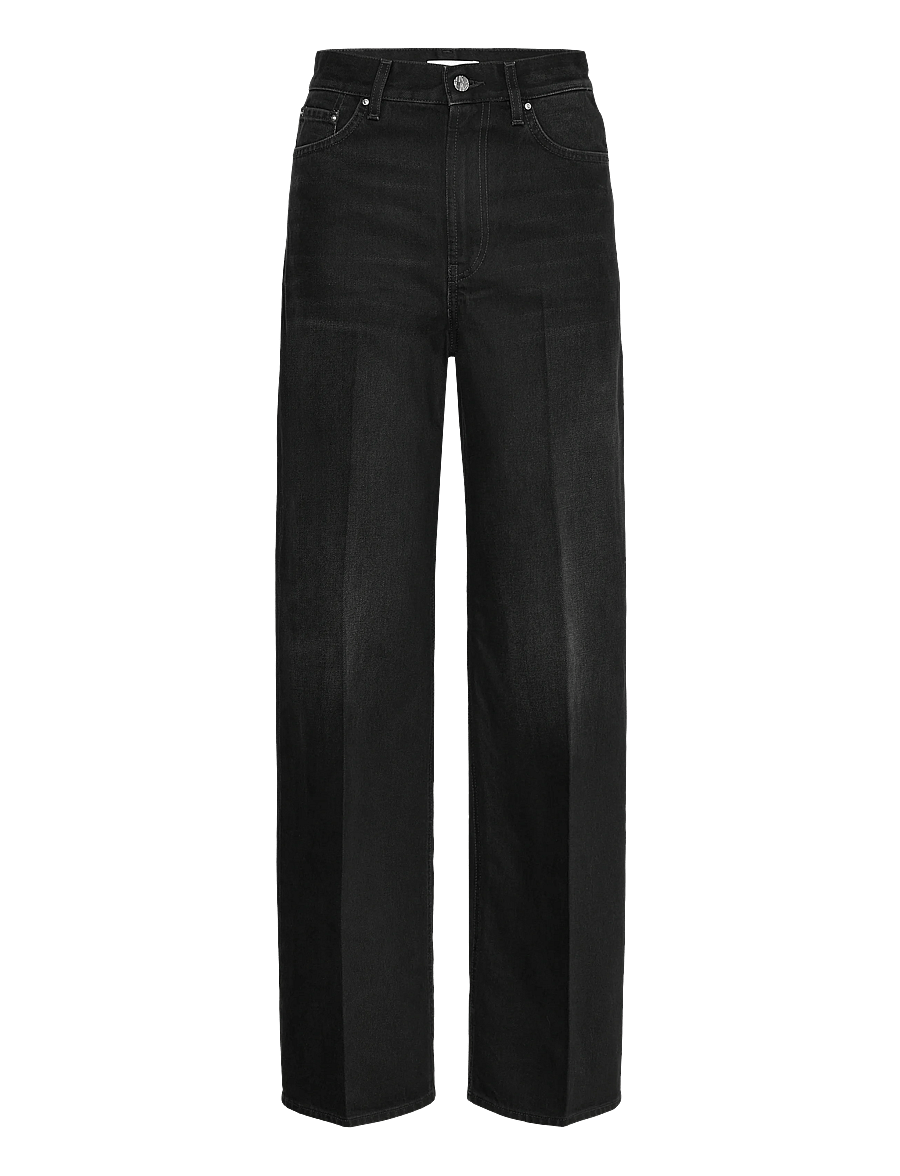 TOTEME - WIDE LEG DENIM - hosen mit weitem bein - faded black - 0