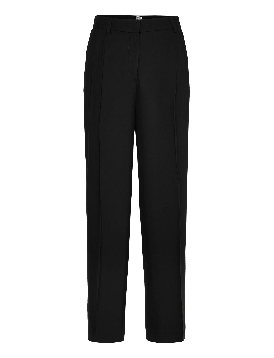 TOTEME - DOUBLE-PLEAT FLUID TROUSERS - straight leg trousers - black - 0