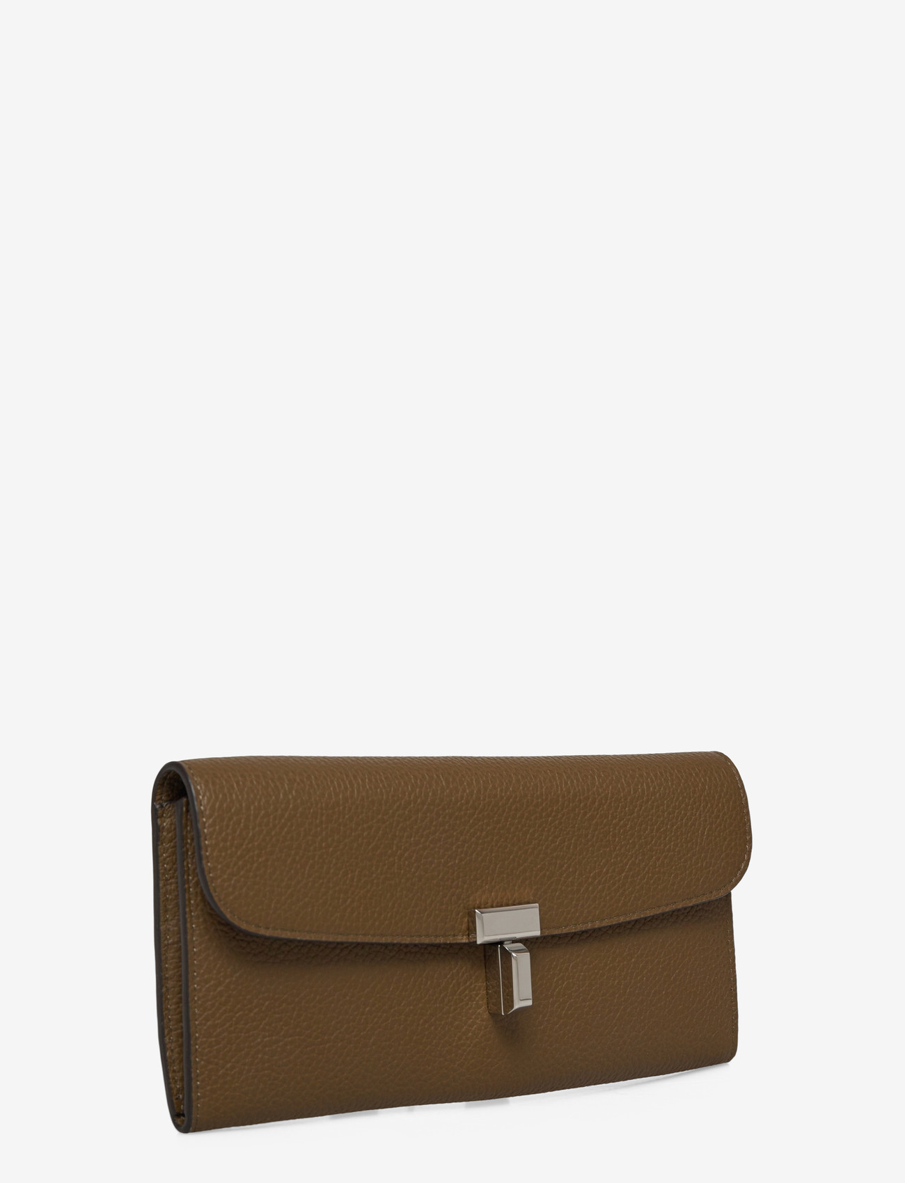 TOTEME - T-LOCK GRAINED- LEATHER WALLET - plånböcker - dark taupe - 2
