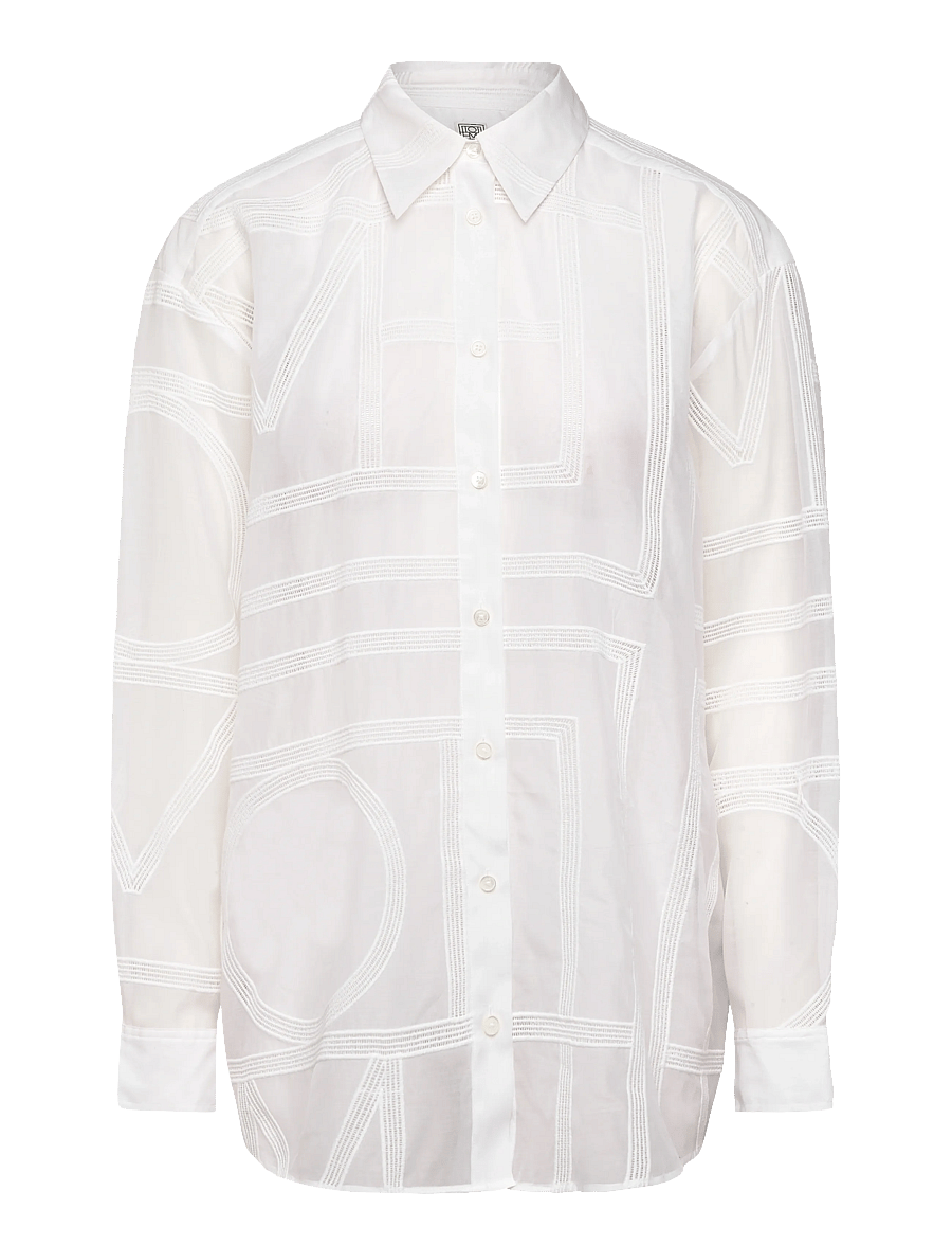 TOTEME - CLASSIC CROCHET SHIRT - denimskjorter - white - 0