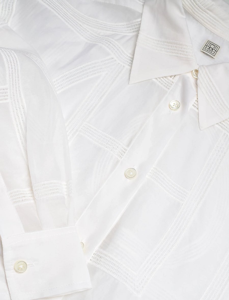 TOTEME - CLASSIC CROCHET SHIRT - denimskjorter - white - 2