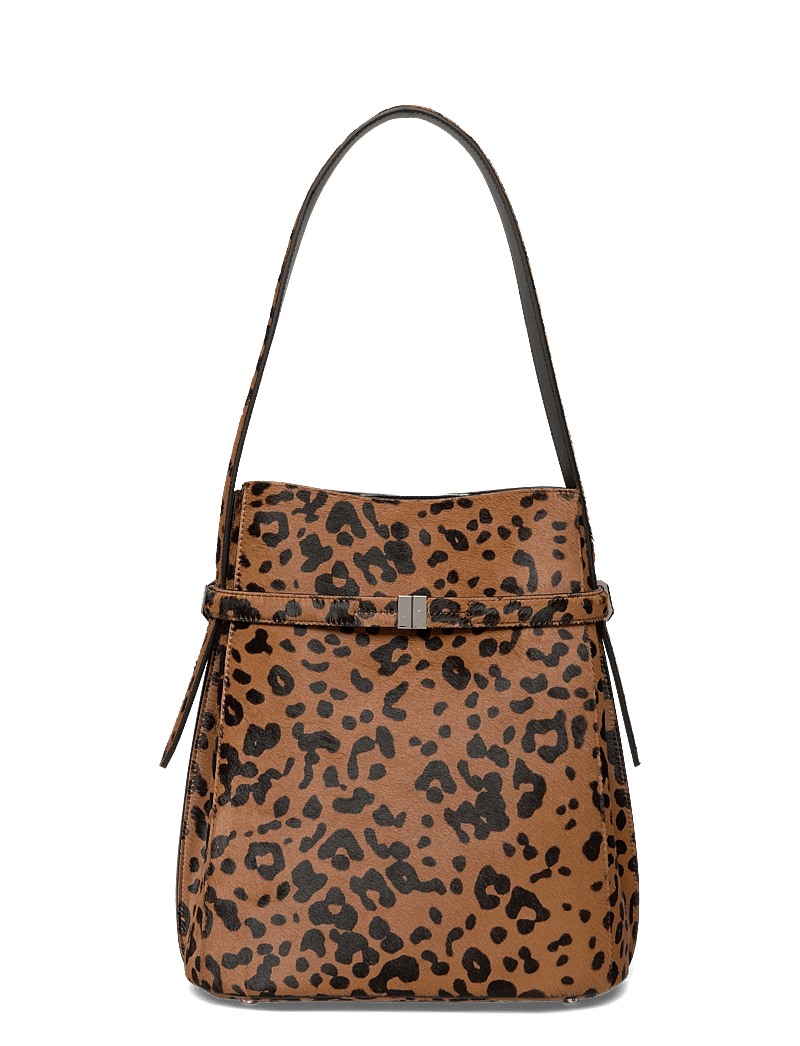 TOTEME - BELTED PONY HAIR BUCKET BAG - særlige begivenheder - leopard - 0
