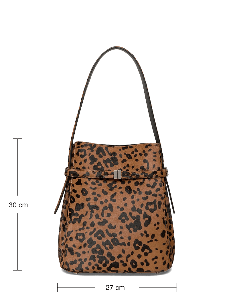 TOTEME - BELTED PONY HAIR BUCKET BAG - særlige begivenheder - leopard - 3