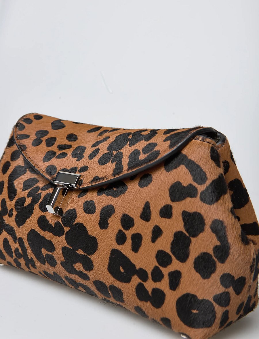 TOTEME - MINI T-LOCK PONY HAIR CLUTCH - leopard - 4