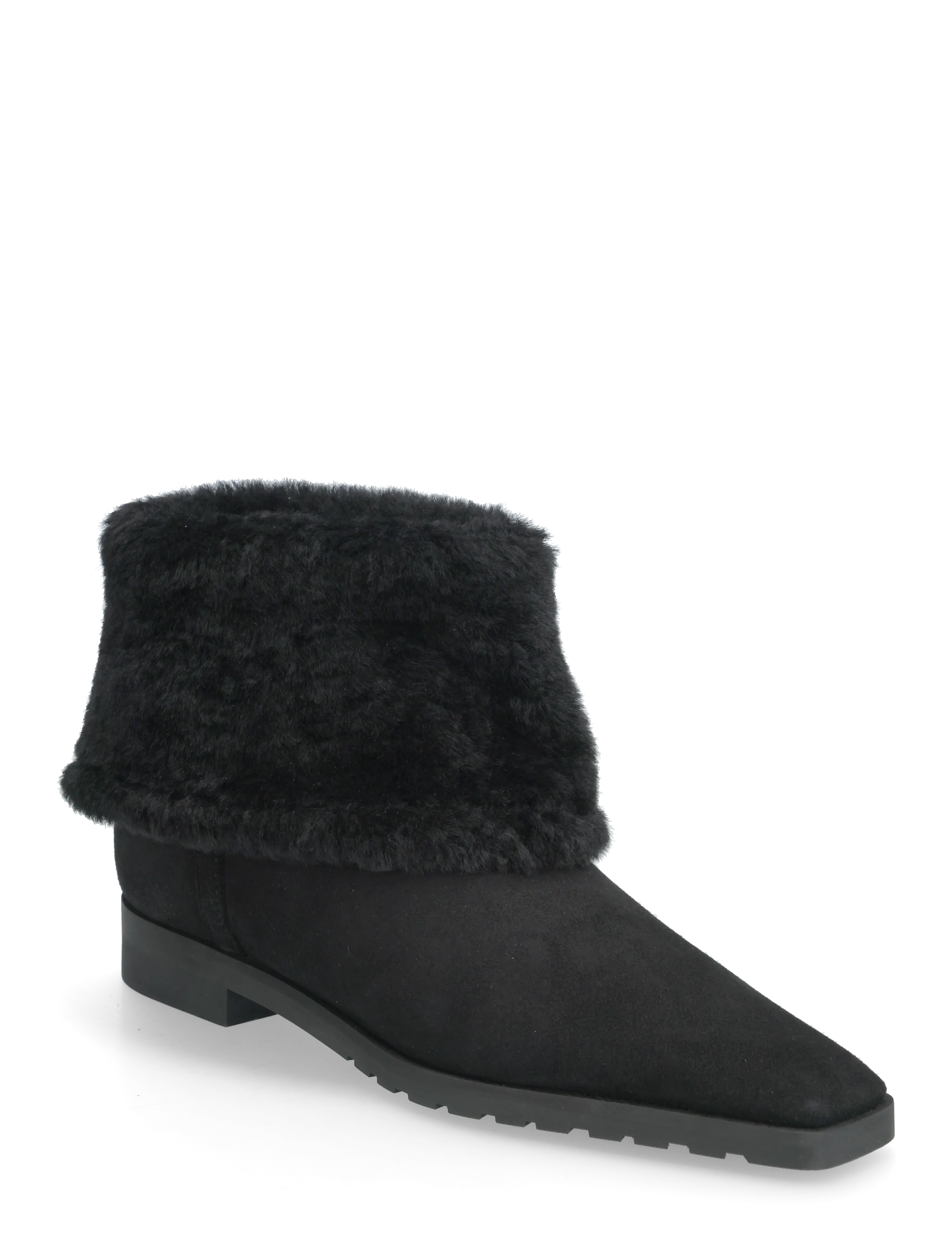 TOTEME FOLD-DOWN SHEARLING BOOTS - Sko - BLACK / black