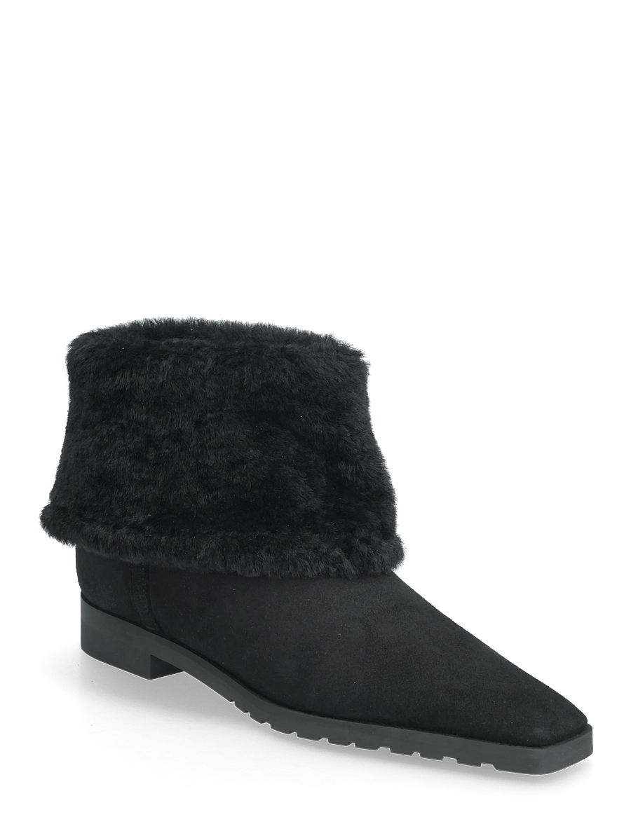 TOTEME - FOLD-DOWN SHEARLING BOOTS - madalad poolsaapad - black - 0