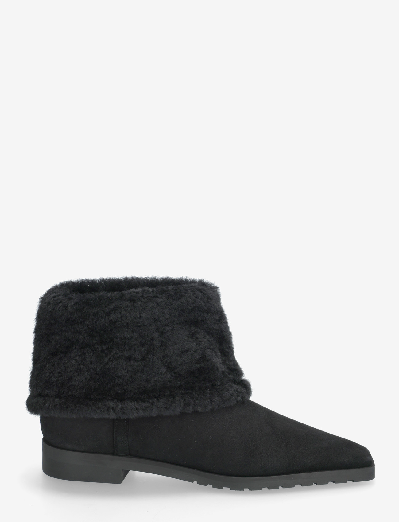 TOTEME - FOLD-DOWN SHEARLING BOOTS - flat ankle boots - black - 1