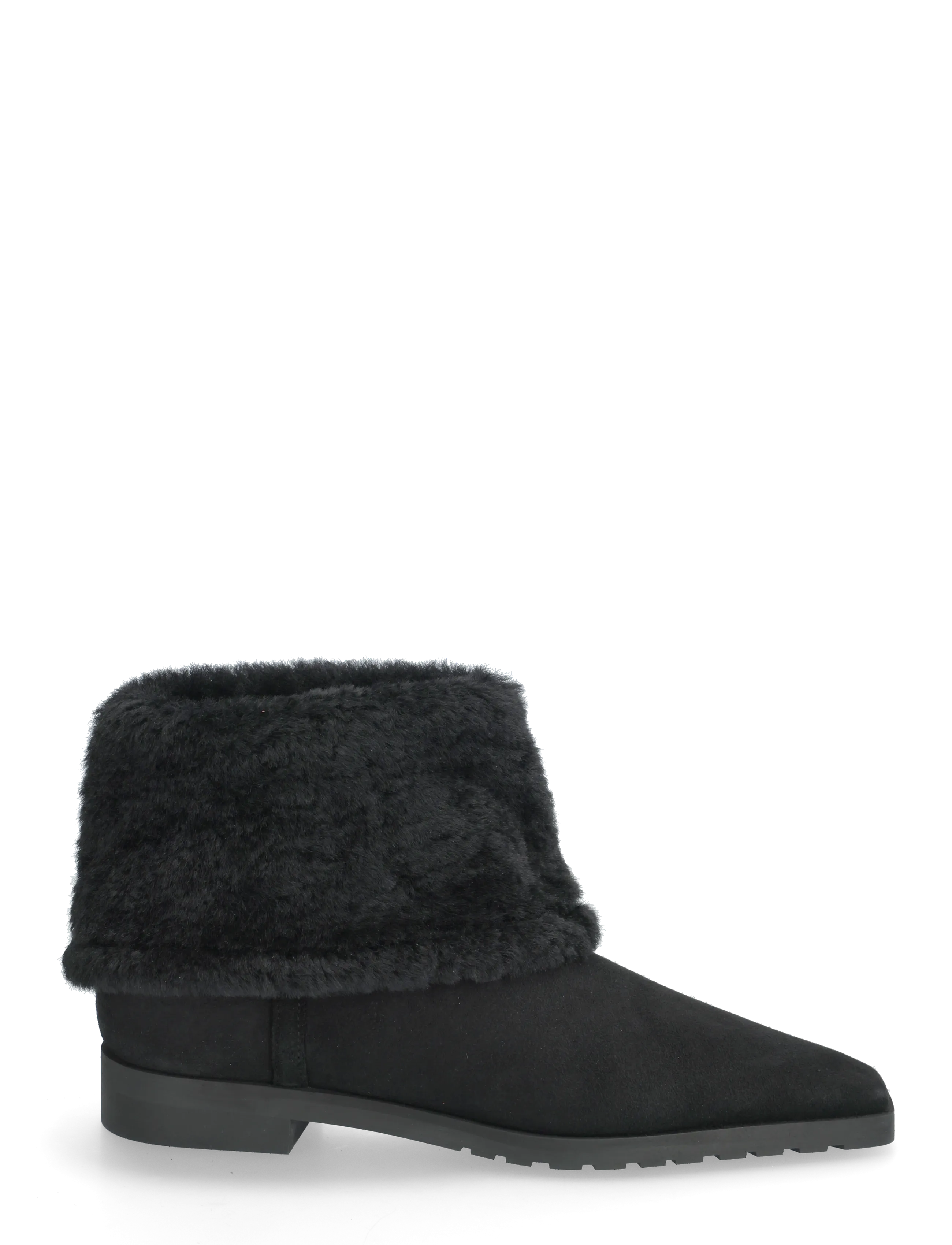 TOTEME - FOLD-DOWN SHEARLING BOOTS - platta ankelboots - black - 1